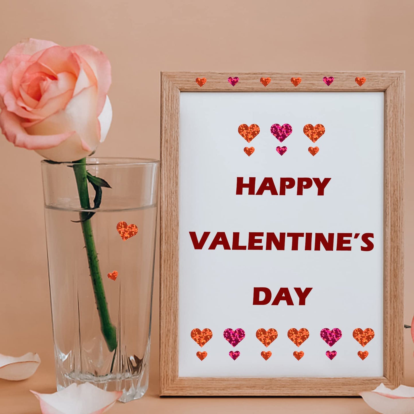 4000 Pcs Glitter Heart Sticker Valentine's Day Heart Shaped Sticker Love Heart Stickers Labels Self-Adhesive Decorative Sticker for Party Favors, Wedding, Anniversaries, Gift Packaging, Scrapbook