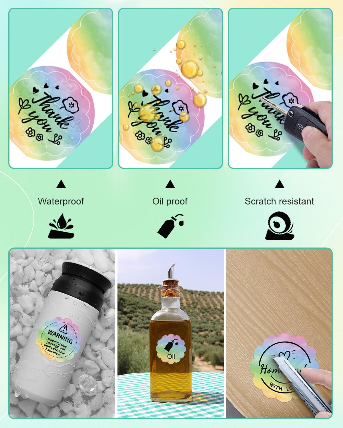 Round Sticker Label Compatible with M100/M110/M120/M260/M220/M150, 1.96" x 1.96"(50x50 mm), Thermal Circle Gradient Color Label for Logo/Gift Labels/Thank You Label/,140 Labels/Roll