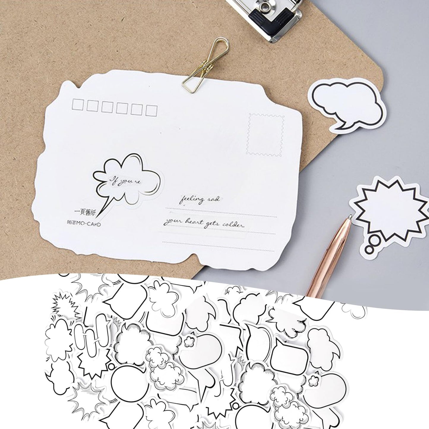 90 PCS Dialog Box Paper Stickers Labels, Cute Label Stickers for Diary, Planner, Scrapbook, Album