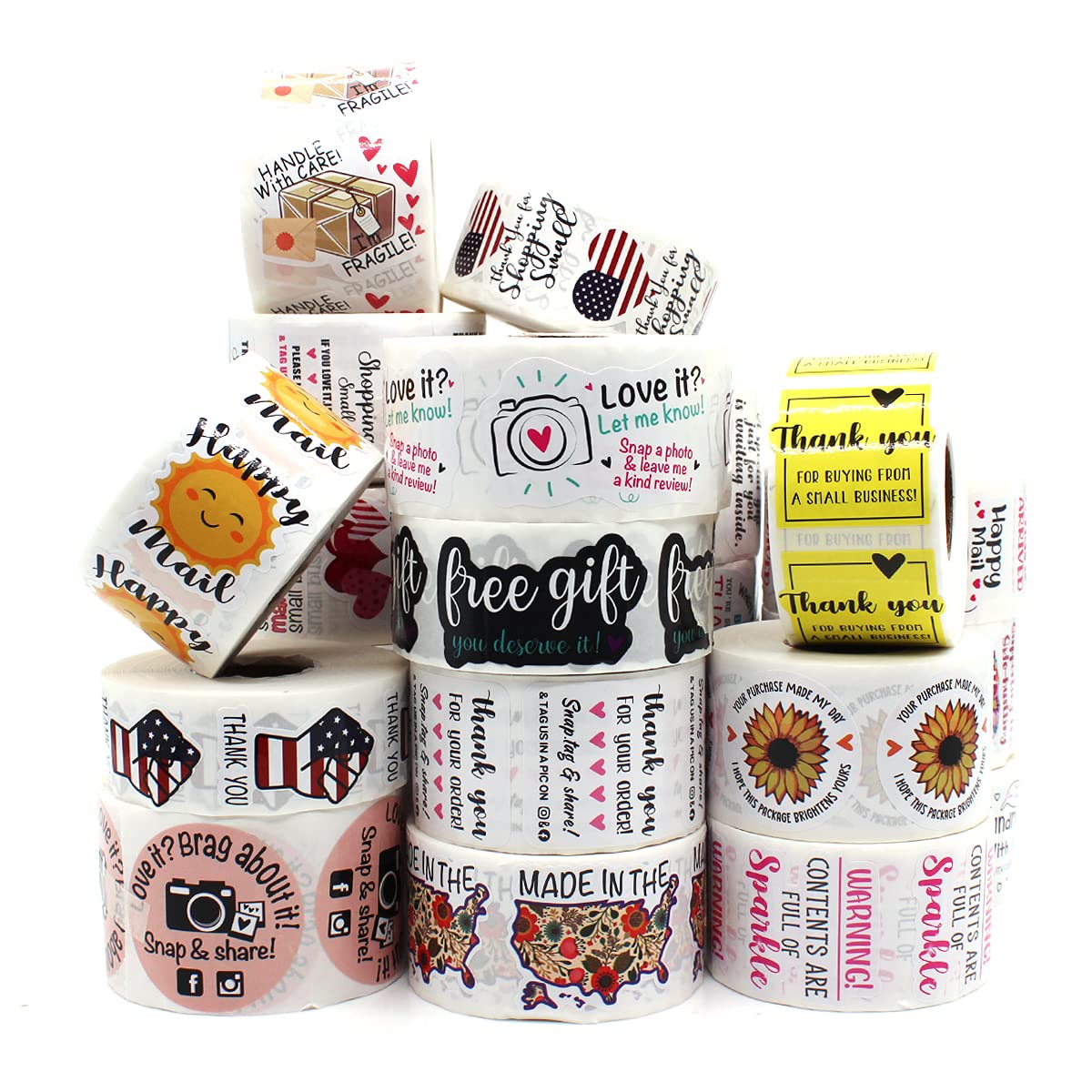 Littlefa Thank You Stickers - Cute Bee, Bakeries, Handmade for Small Business - 500 PC Thank You for Helping