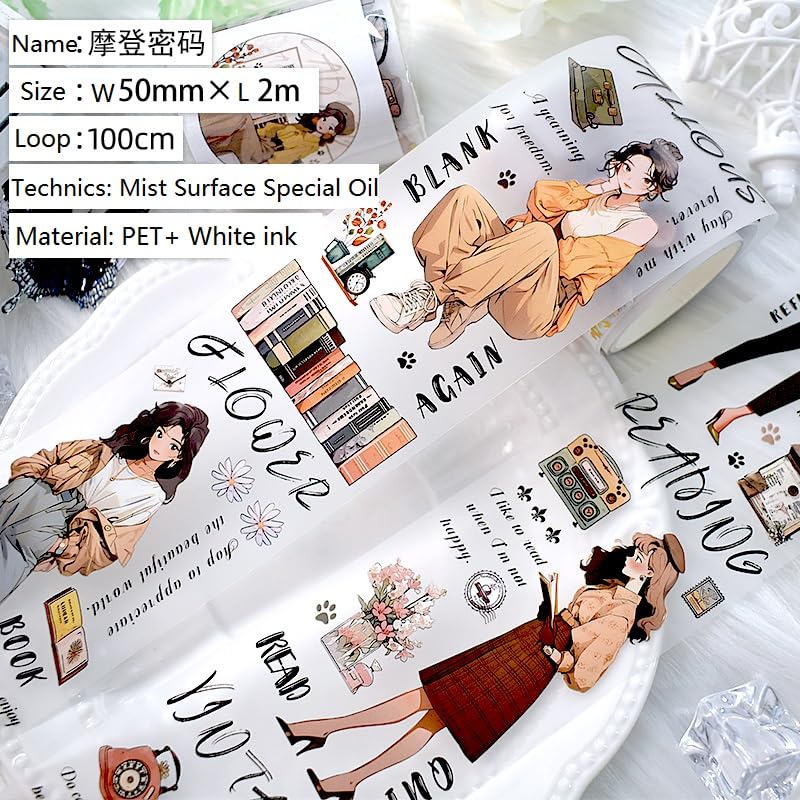 New Popular PET Tape Modern Girls Collage Glossy Washi Tape for Decoration Small Fresh Flower Materials (90721) 90721