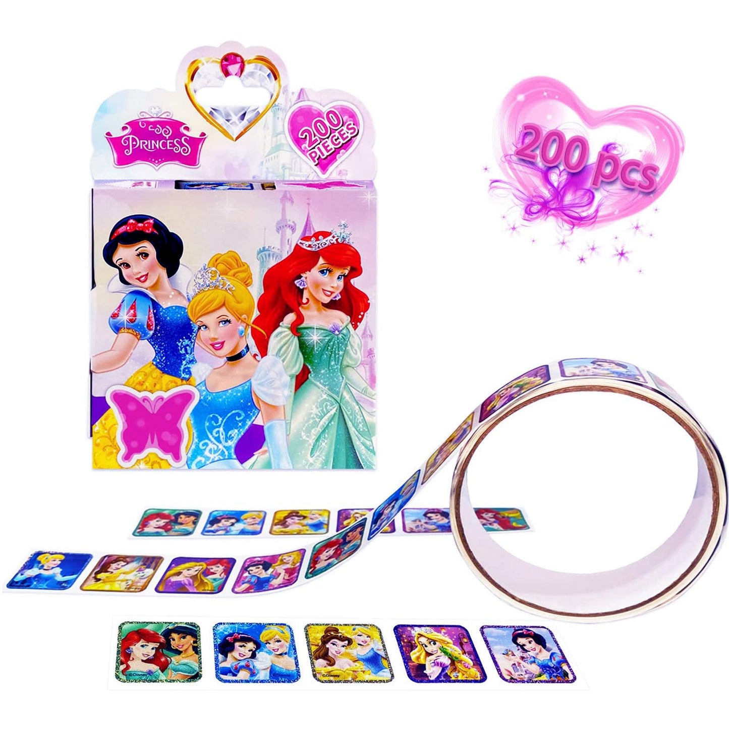 600 Pcs Roll Kids Sticker, 3 Pack in 30 Designs,1-1/2 Inch Self Adhesive Label Cartoon Stickers for Kids Teacher Blue