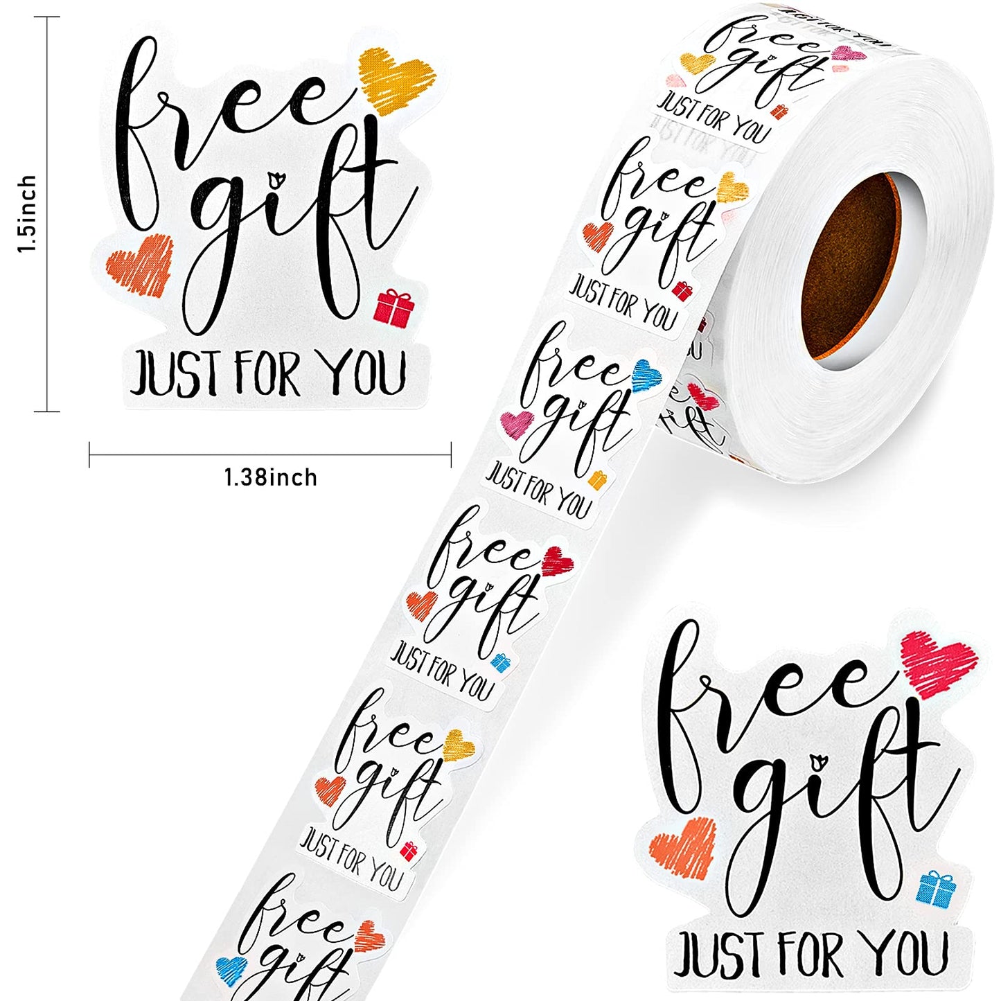 1000 Pieces Free Labels Stickers Just for You Free Stickers 1 Roll Thank You Irregular Shape Present Label Gift Boutique Small Business Handmade Label for Packaging