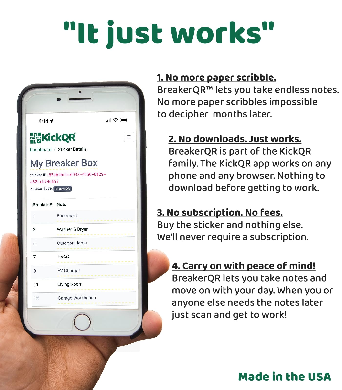 Smart QR Code Sticker for Digital Electrical Panel Notes and organizing Your Circuit Breaker Box | BreakerQR