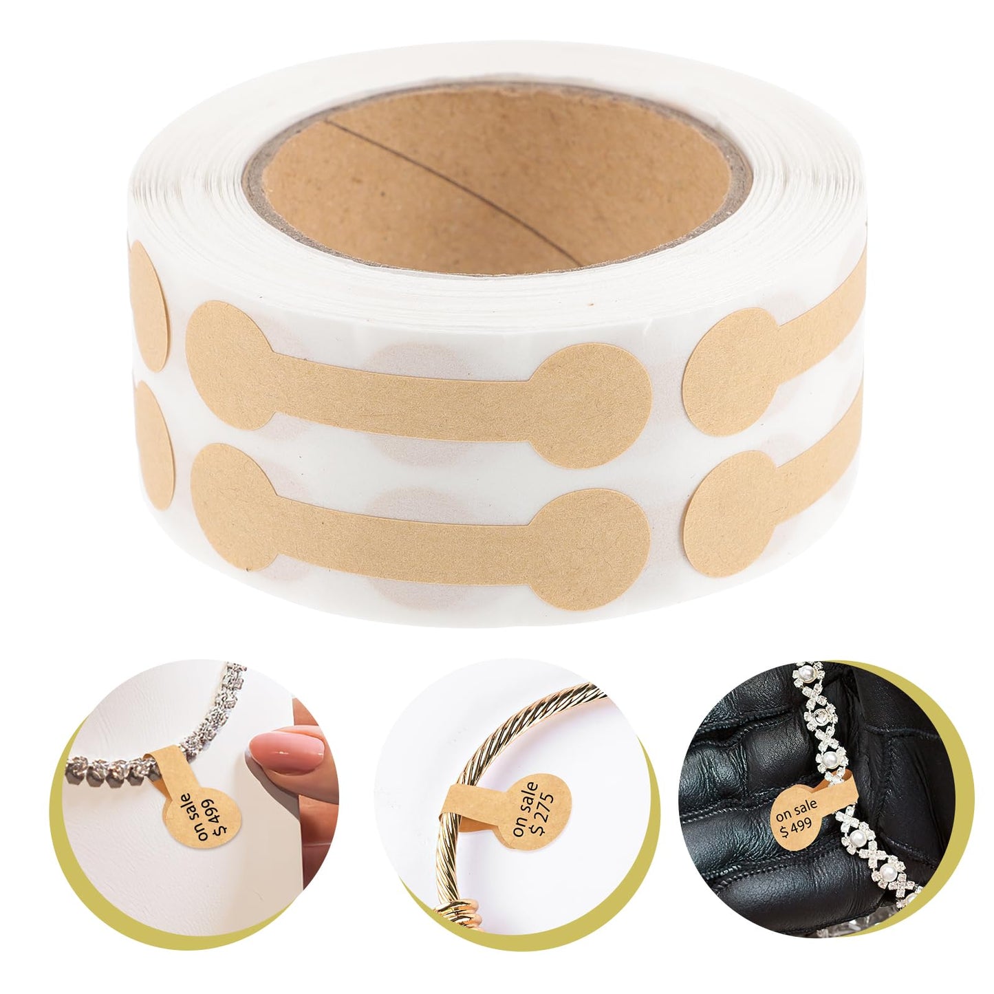 2 Rolls Label Sticker Baked Goods Labels Handmade Stickers Safety Stickers Labels for Jars Tamper Proof Earring Stickers Envelopes Kraft Labels Kraft Paper Seal Accessories