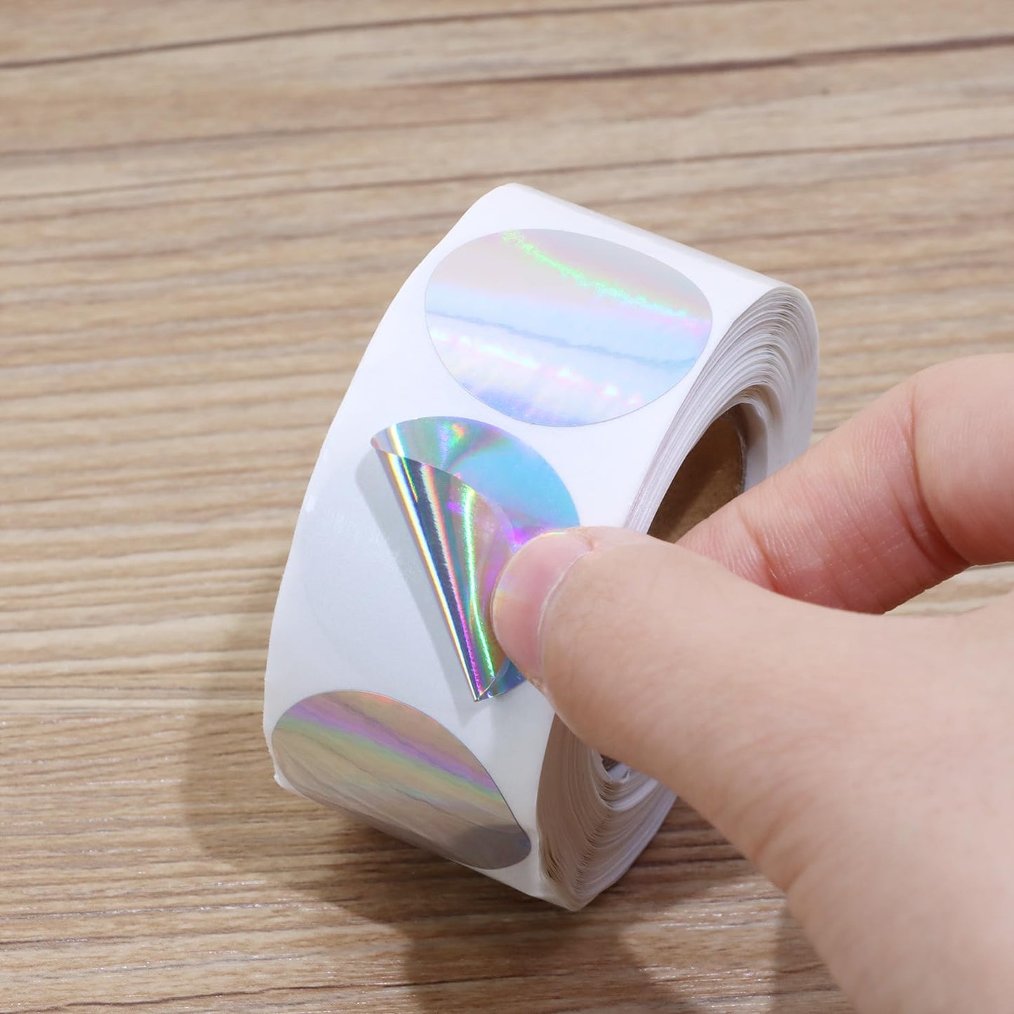 Mini Skater Holographic Silver Circle Dot Stickers Self Adhesive Round Color Coding Labels for RIFE Frequencies, Pack of 1000 (1 Inch) 1 Inch