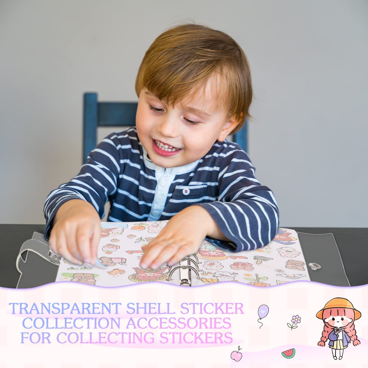 Reusable Sticker Book Collecting Sticker Binder 40 Sheets PVC Transparent Shell Collection Album for Collecting Labels Book Storage(2 Piece,A6) 2 A6