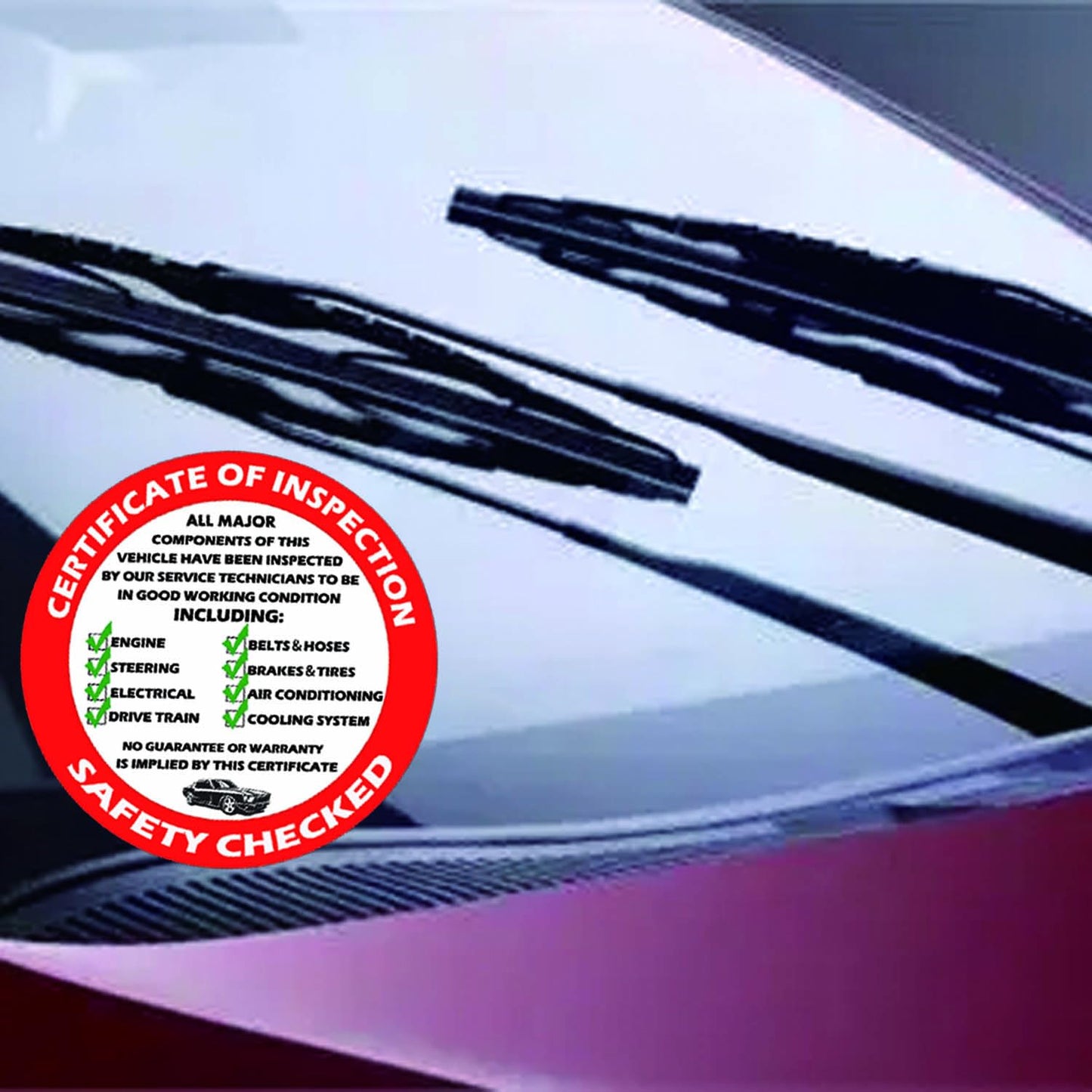 Vehicle Inspection Stickers 3 inch Self Adhesive Vehicle Safety Certificate Labels Window Dacal for Car Sales (300 Pcs per roll)