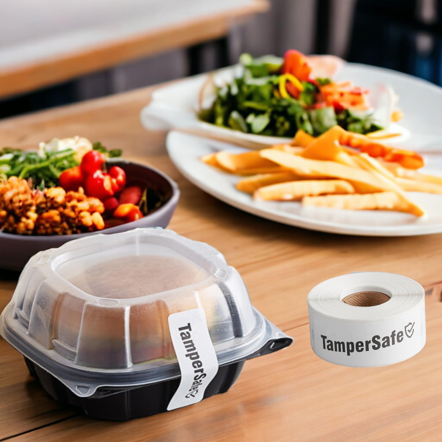 TamperSafe Tape, Tamper Safe for Safe Delivery Label, TamperSafe Stickers, Tamper Safe Seal for Food Container 1 x 3 Inch, 250/Rol (White) White
