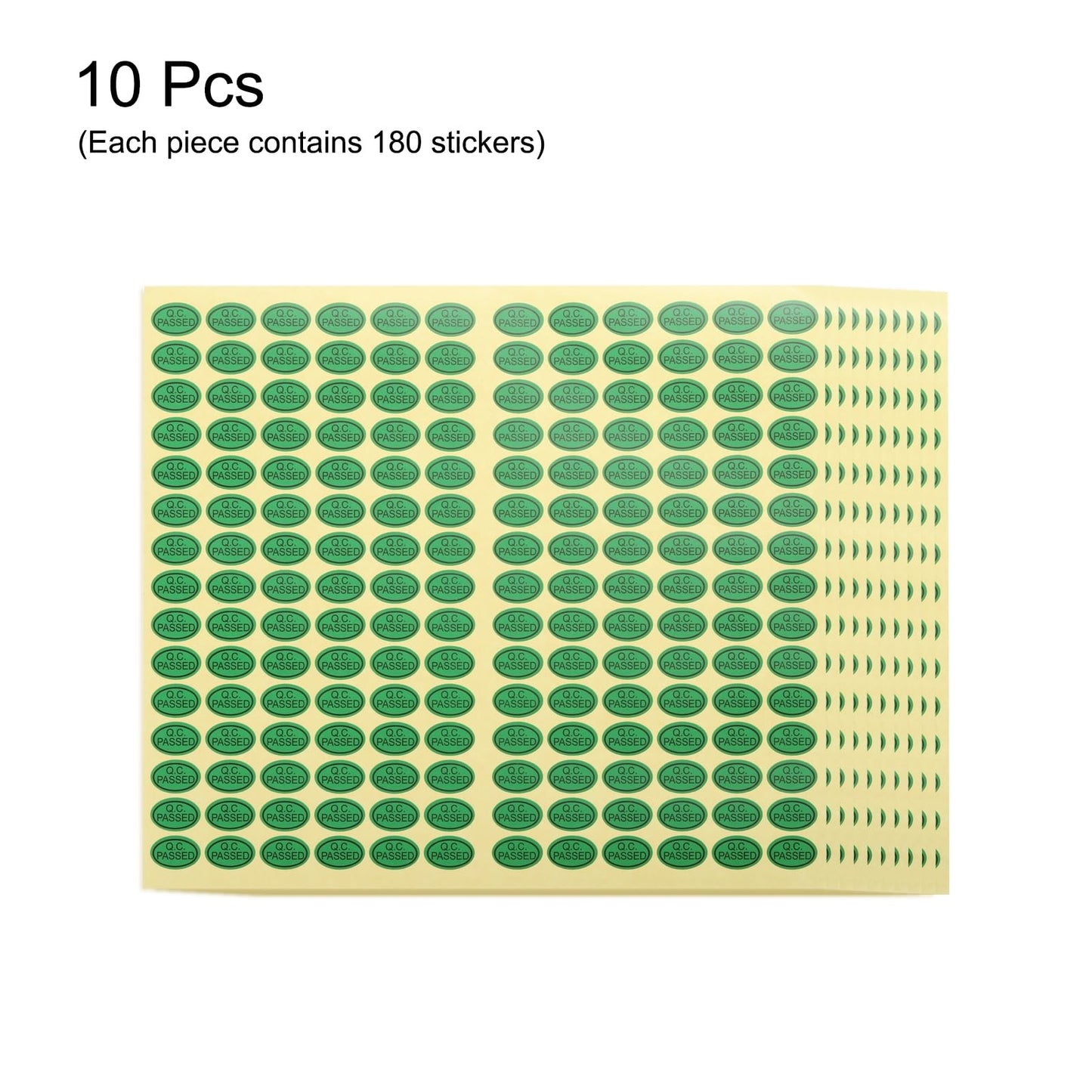 MECCANIXITY QC Passed Stickers Oval Shape Adhesive Labels 9 x 13mm for Quality Control Inventory Warehouse Stock Pack of 10,Green Green