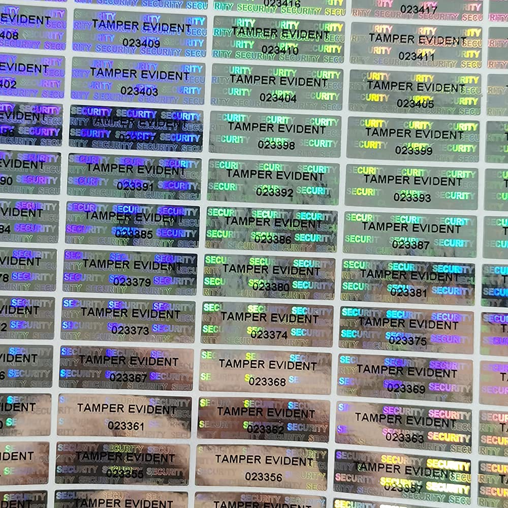 500pcs Void Hologram Security Stickers, Tamper Evident Warranty Holographic Labels, Unique Number(1 inch x 0.3 inch WZRYSEAL) 500