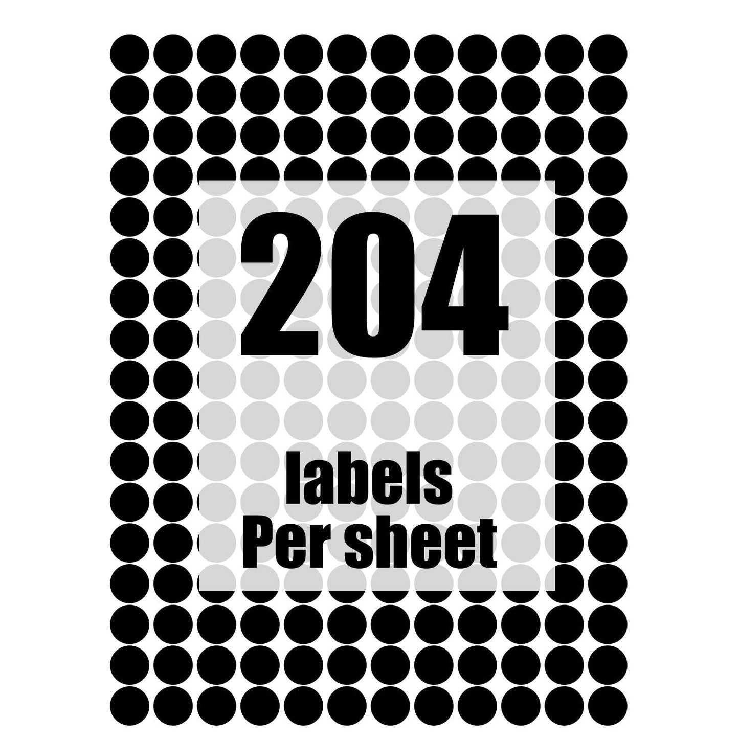 4200 Pcs 3/4" Round Color Coding Circle Dot Labels, Black 0.75 in Circle Dot Stickers - Print or Write - 8 1/2" x 11" Sheet ( 30 Sheet ) 4200 Pack