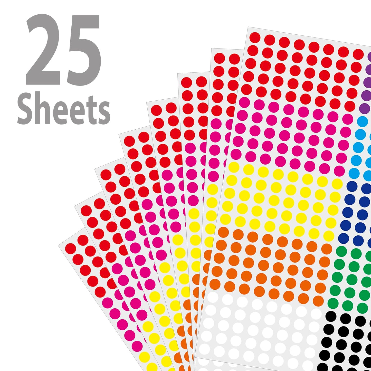 10000 Pcs 1/4" Small Colored Dot Stickers Tiny Round Labels, 10 Colors Circle Stickers for Office Classroom 10000 Pack
