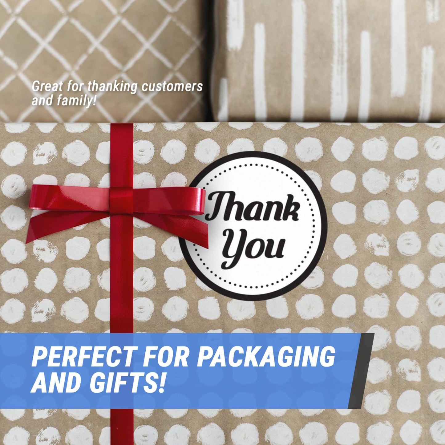 Thank You Sticker Label - Appreciation Sticker for Retail, Stores, Sales, Thrift Stores, Boutiques, Bakeries, Yard Sales - 300 Count Roll 2 Inch Circle