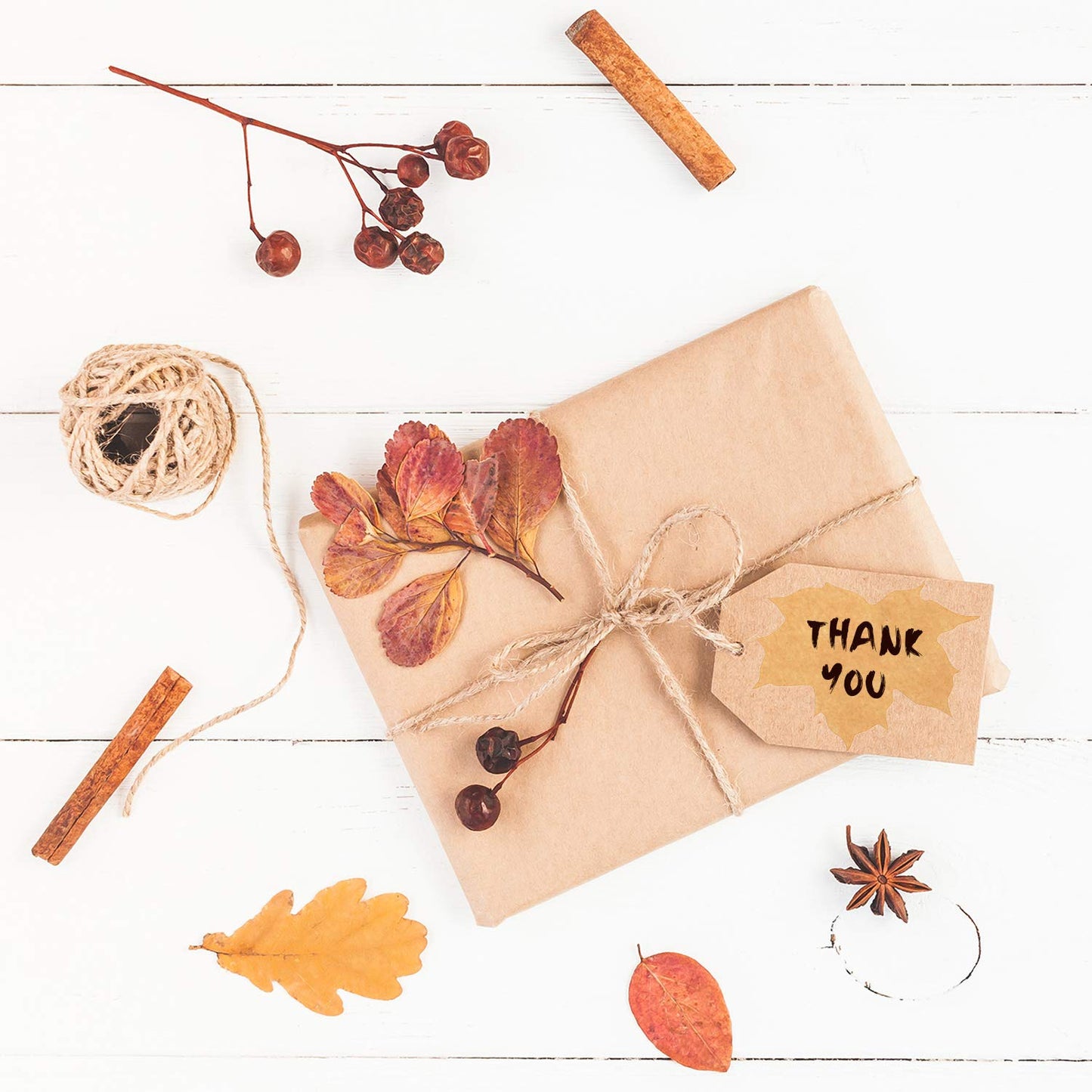 200 Pieces Thanksgiving Fall Stickers Autumn Kraft Paper Labels Stickers Leaves Sticker Pumpkins Kraft Sticker for Decorating Cards,Bottle, Envelopes, Brown Autumn Label for Halloween Party Favor