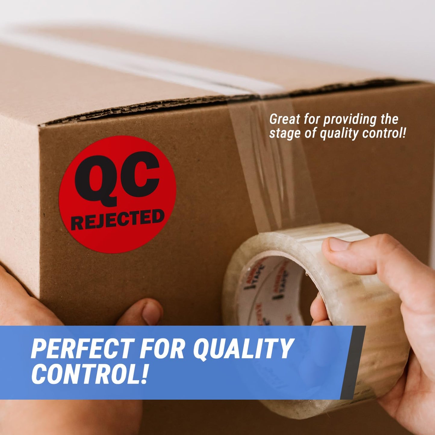 300 QC Rejected Labels Stickers, 2" Round QC Rejected Label Inventory Quality Control Inspection Maintenance Warehouse Management Organization Labels - 1 Roll of 300 2 inch Red