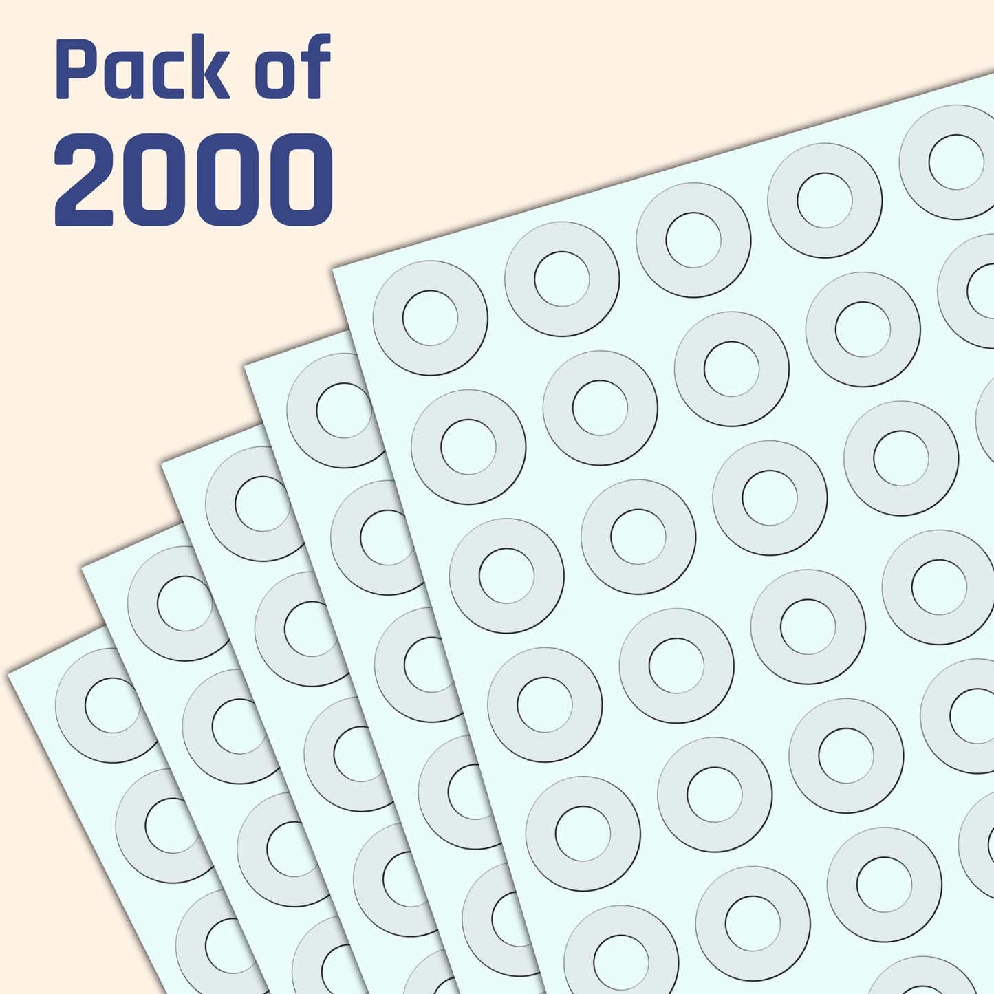 2000 Pack, Clear Hole Reinforcement Stickers, Transparent - 0.25"