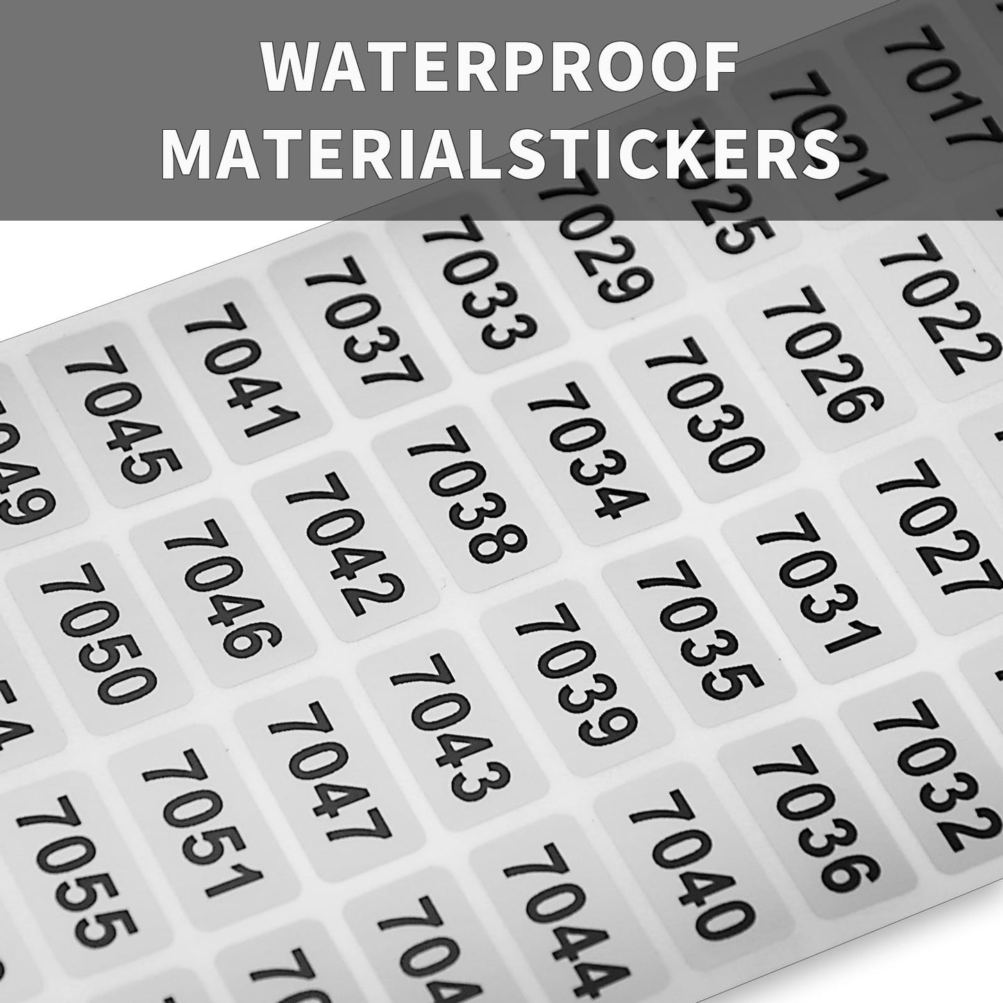Saim 7001-8000 Pieces Inventory Number Sticker Labels Self Adhesive Waterproof Labels Vinyl Consecutive Number Stickers Labels for Office Warehouse Numbering Collections Inventory