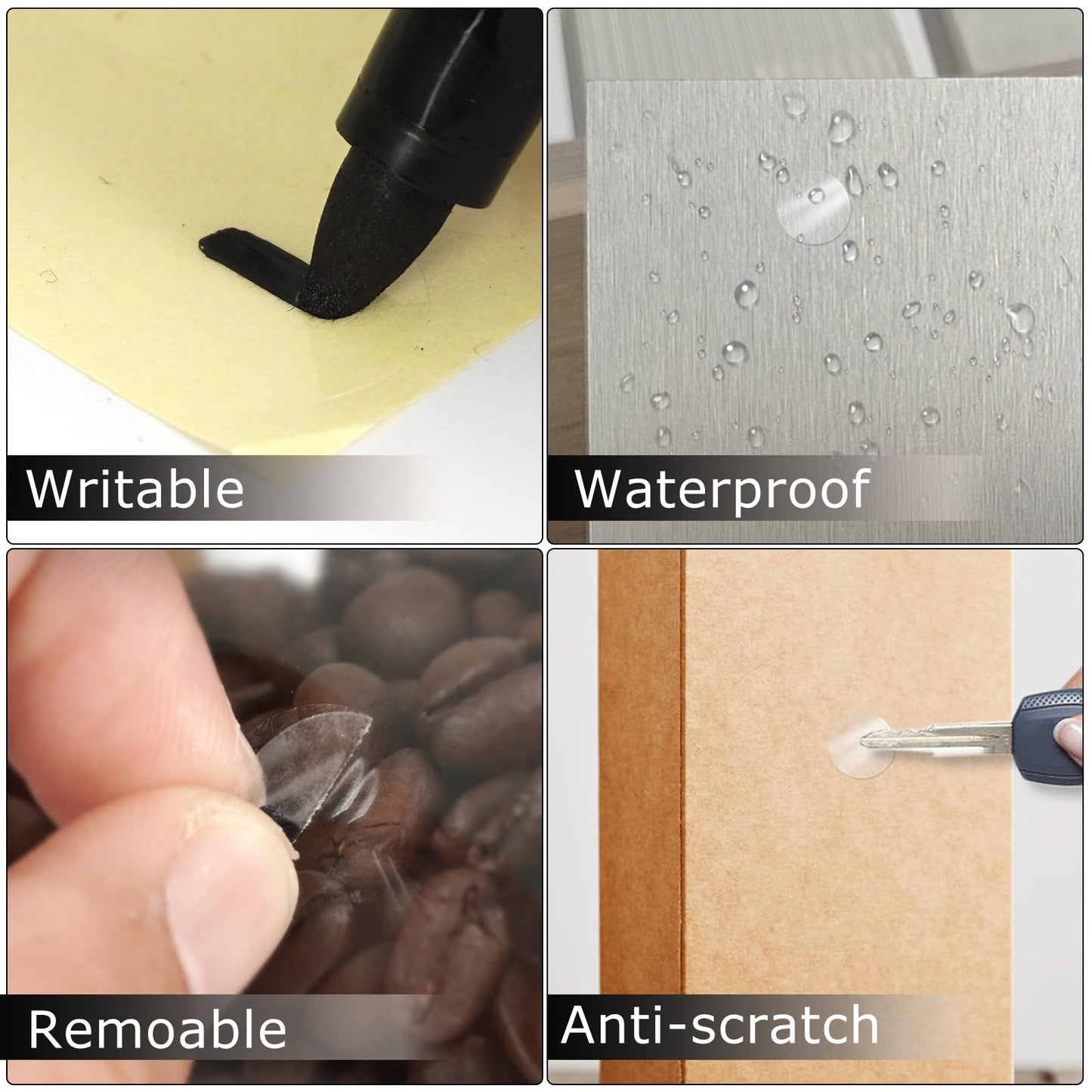 Transparent Dots Stickers Vinyl 0.6 Inch Self-Adhesive Round Clear Labels Waterproof Circle Wafer Decal for Seal Envelope Package Retail 1280 PCS 15mm