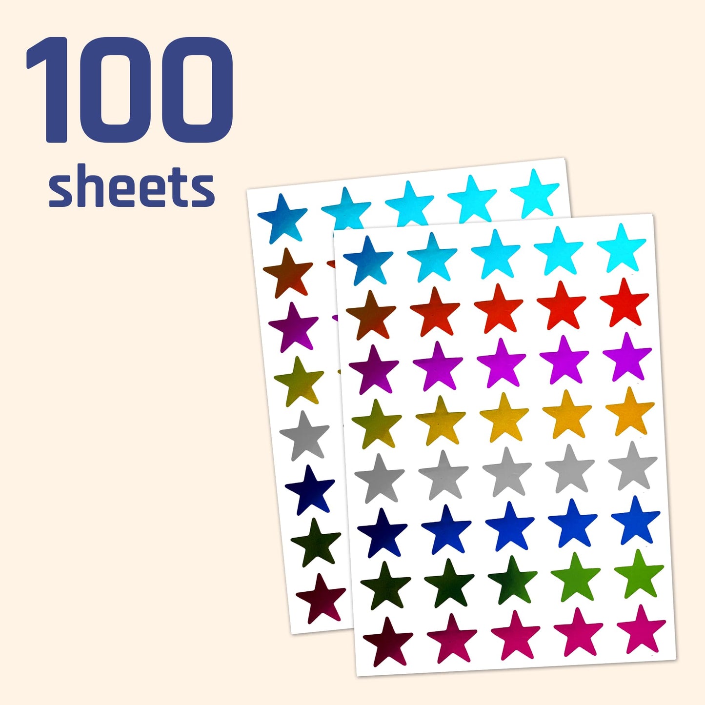 8 Colors, 4000 Pack, Foil Star Metallic Stickers, 0.6" Diameter 8 Colors