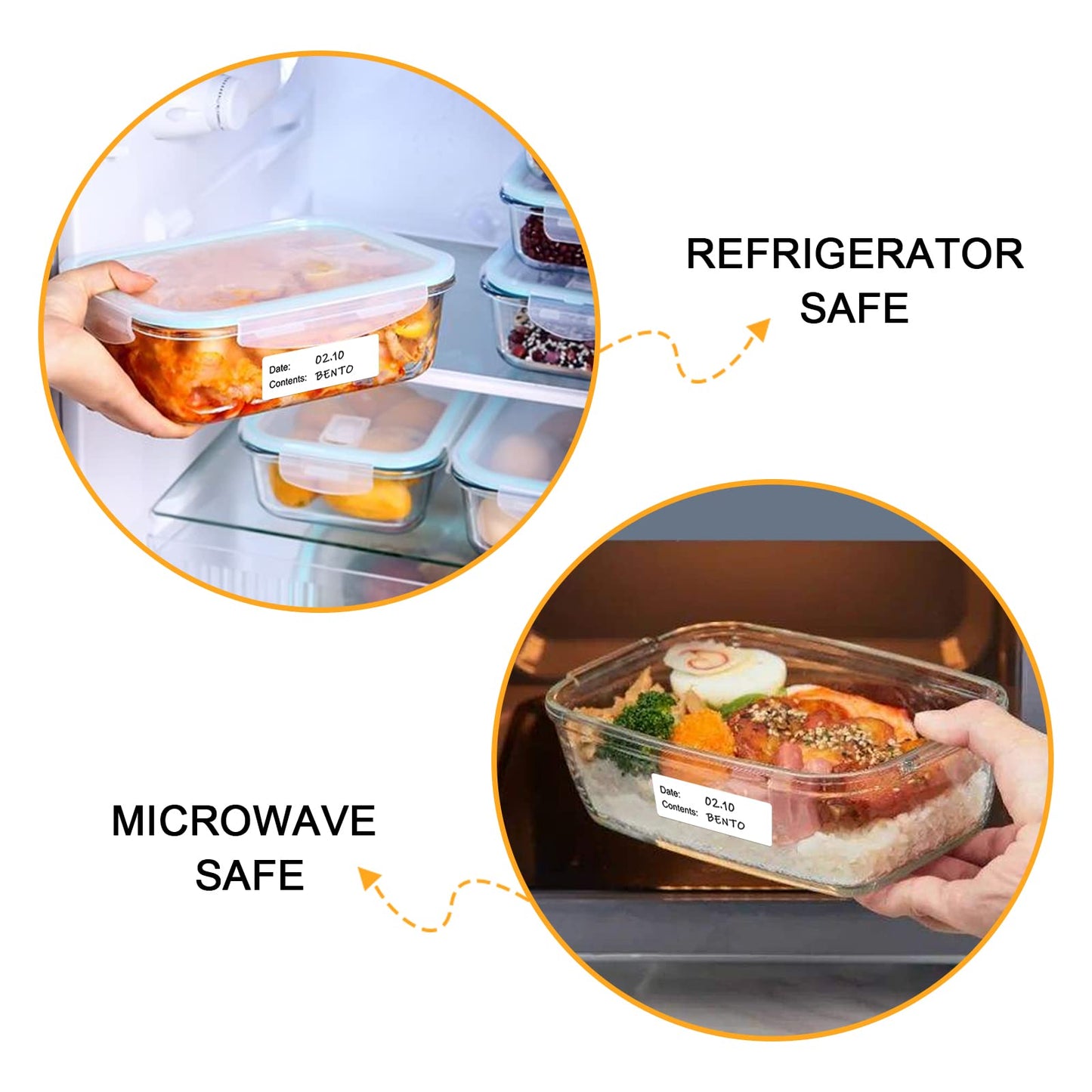 500pcs Food Labels,1 x 3 Inch Freezer Labels Removable for Food Containers, Mason Jar, Water/Oil/Tear Resistant,No Residue Food Storage Labels Perfect for Kitchen Frz-bk-500-1