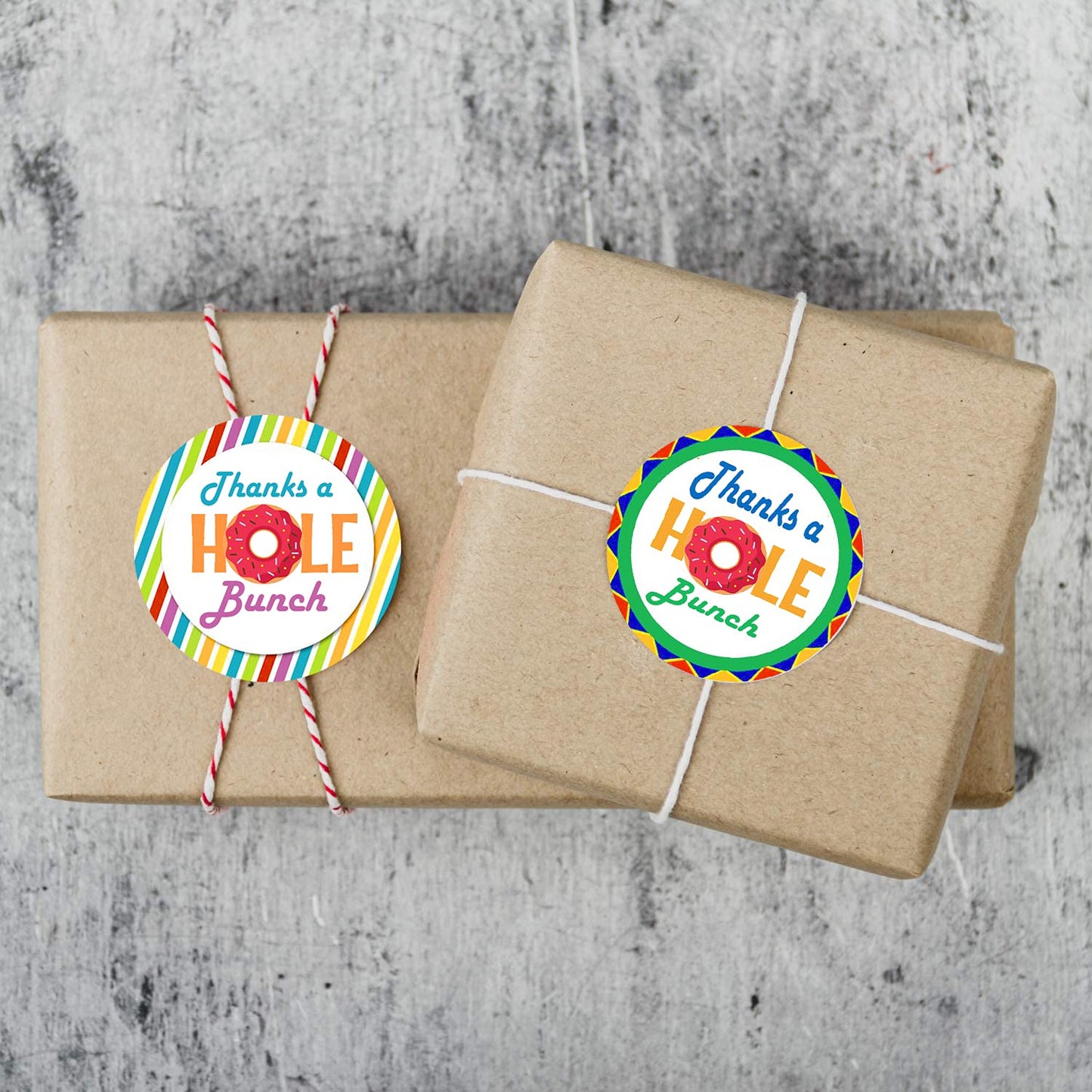 Thanks a Hole Bunch Donut Stickers Labels, 2 Inch Donut Themed Birthday Party Thank You Stickers for Baby Shower Birthday Party Decorations (210 Labels)
