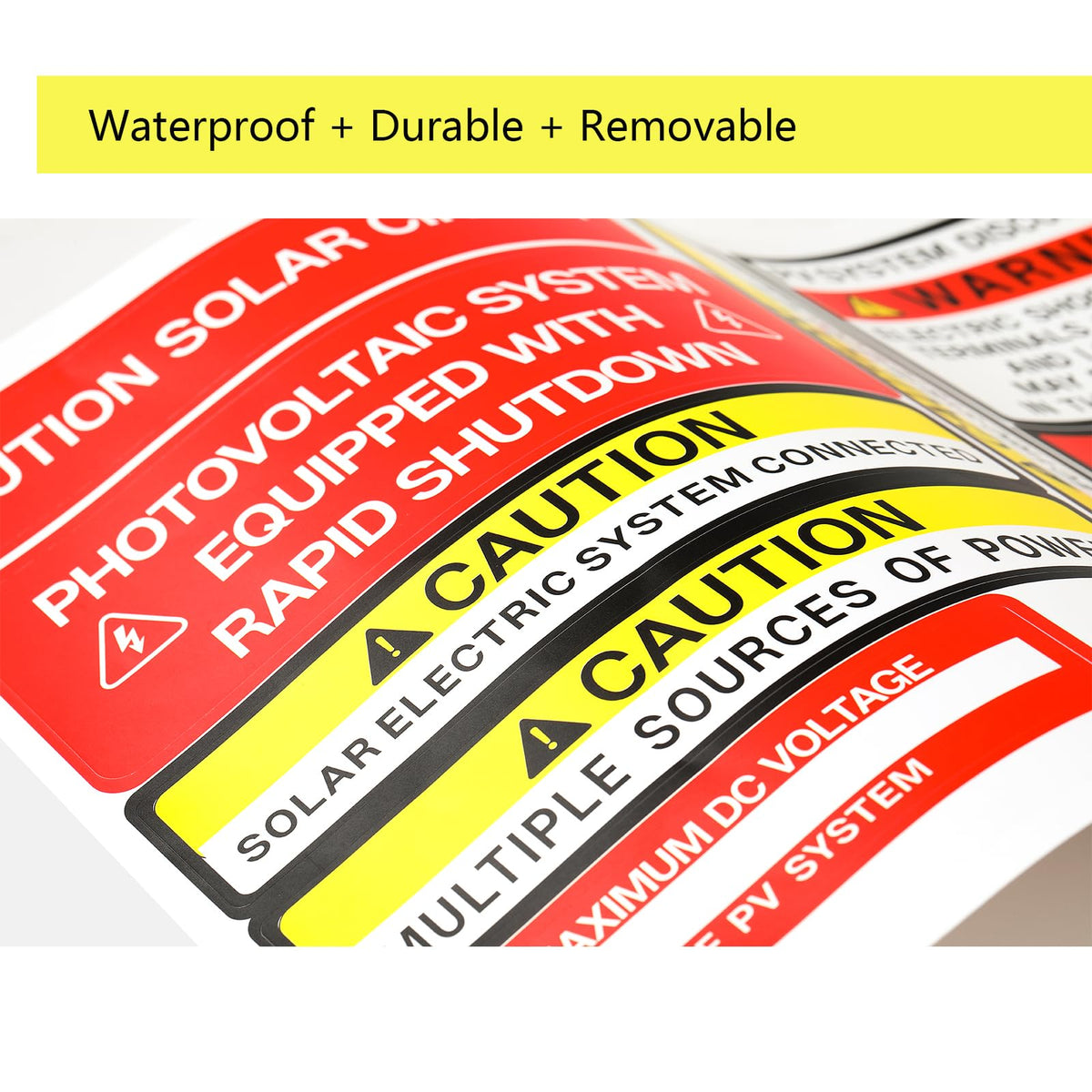 Photovoltaic Solar System Installer Label Kit | 2020 | 2017 Code | Electrical Panel Safety Stickers | PV Power Source Warning Set | Caution Solar Circuit | Outdoor Durability (5 Set of 48 Pack)