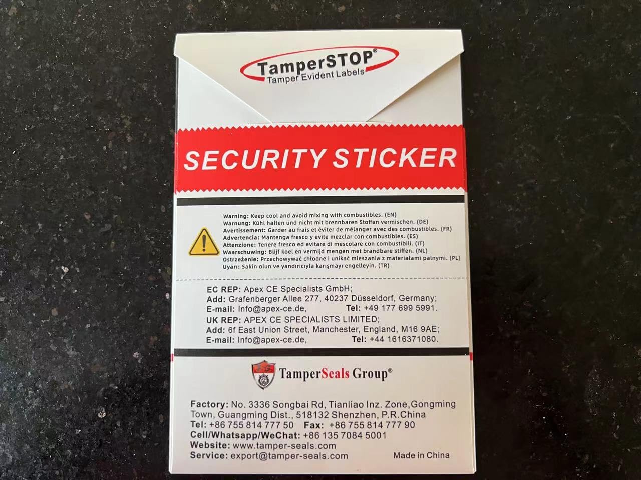 TamperSeals Group - 100pcs Non Transfer Tamper Evident Security Warranty VoidOpen Labels/Stickers/Seals for The Reusable Package and Expensive Surface (Red, 1 x 3.35 inches, Serial Numbers) Red