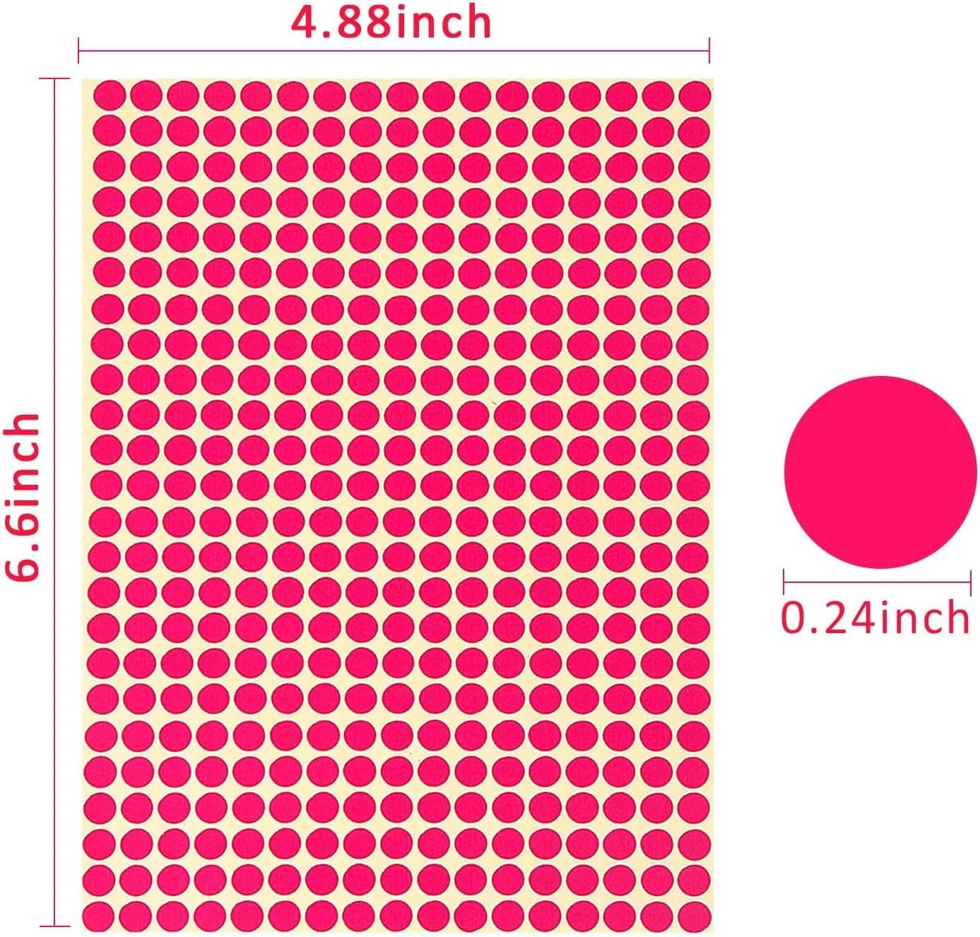 5940Pcs 1/4 inch Small Colored Dot Stickers Circle Label Sticker, 0.25" Round Colored Dot Stickers Labels, 15 Color Coding Labels and Stickers Labels