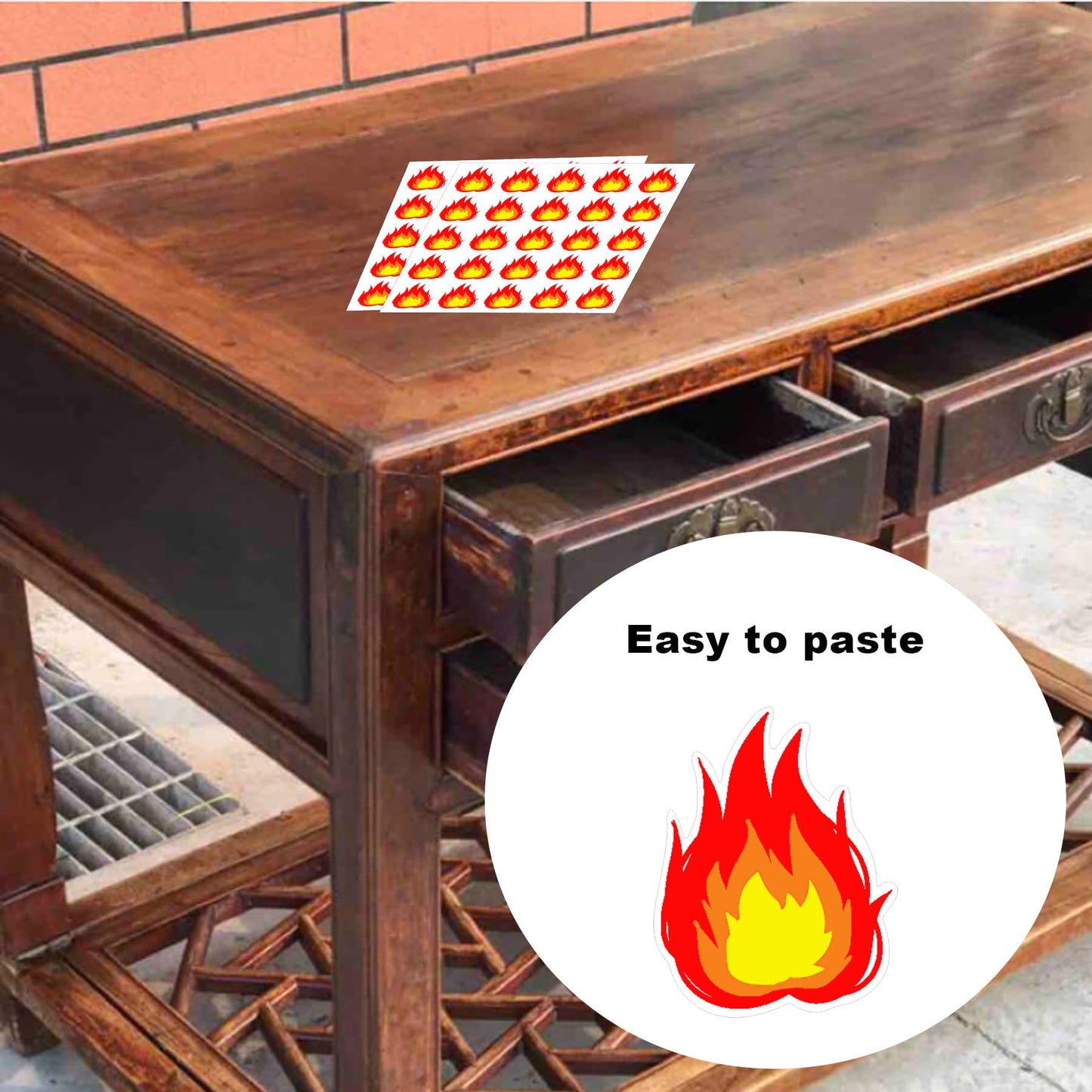 200 Pcs Vinyl Stickers Waterproof Flame Sticker Fire Labels - 1 Inch Fire Shaped Stickers Hot Labels Flame Hot Sticker for Scrapbooking Decoration Craft Supplies