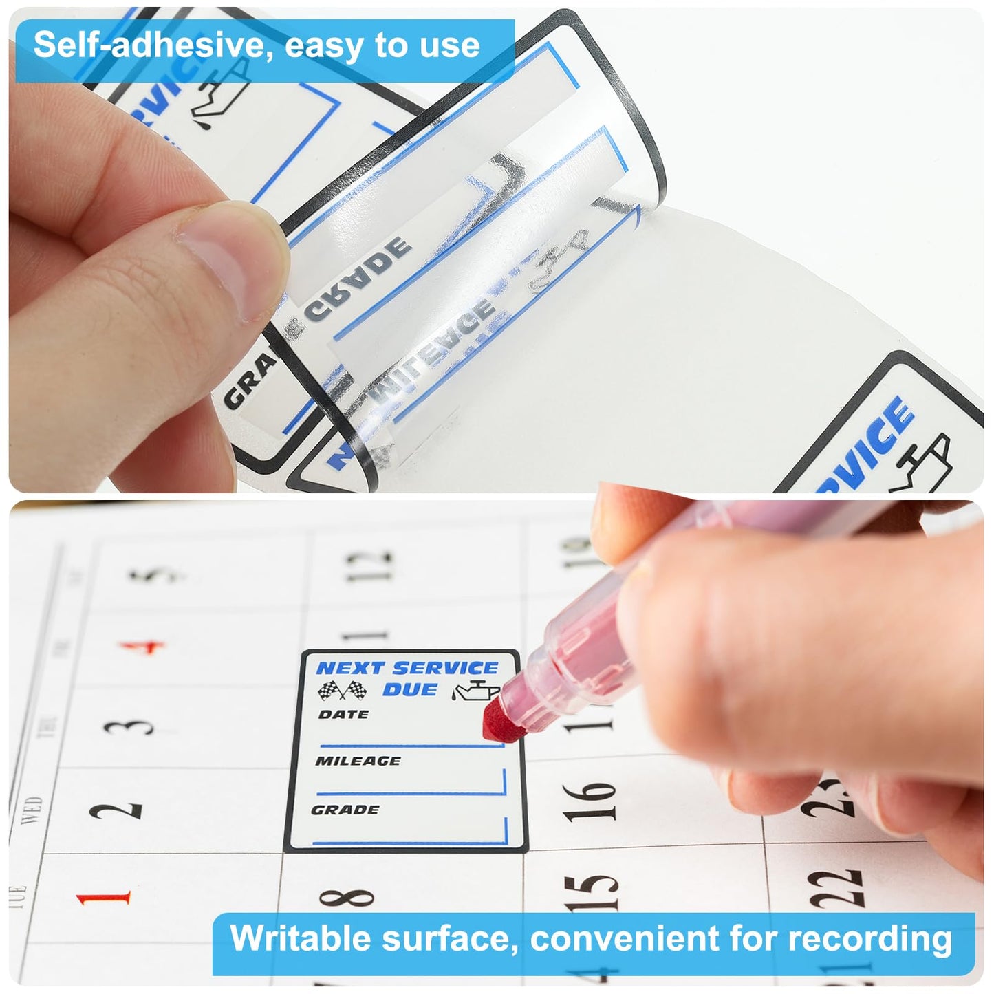 PATIKIL Next Service Due Stickers 2x2 Inch, 500 Pack in 2 Roll Service Reminder Sticker Labels Oil Change Stickers for Car Truck Auto Repair