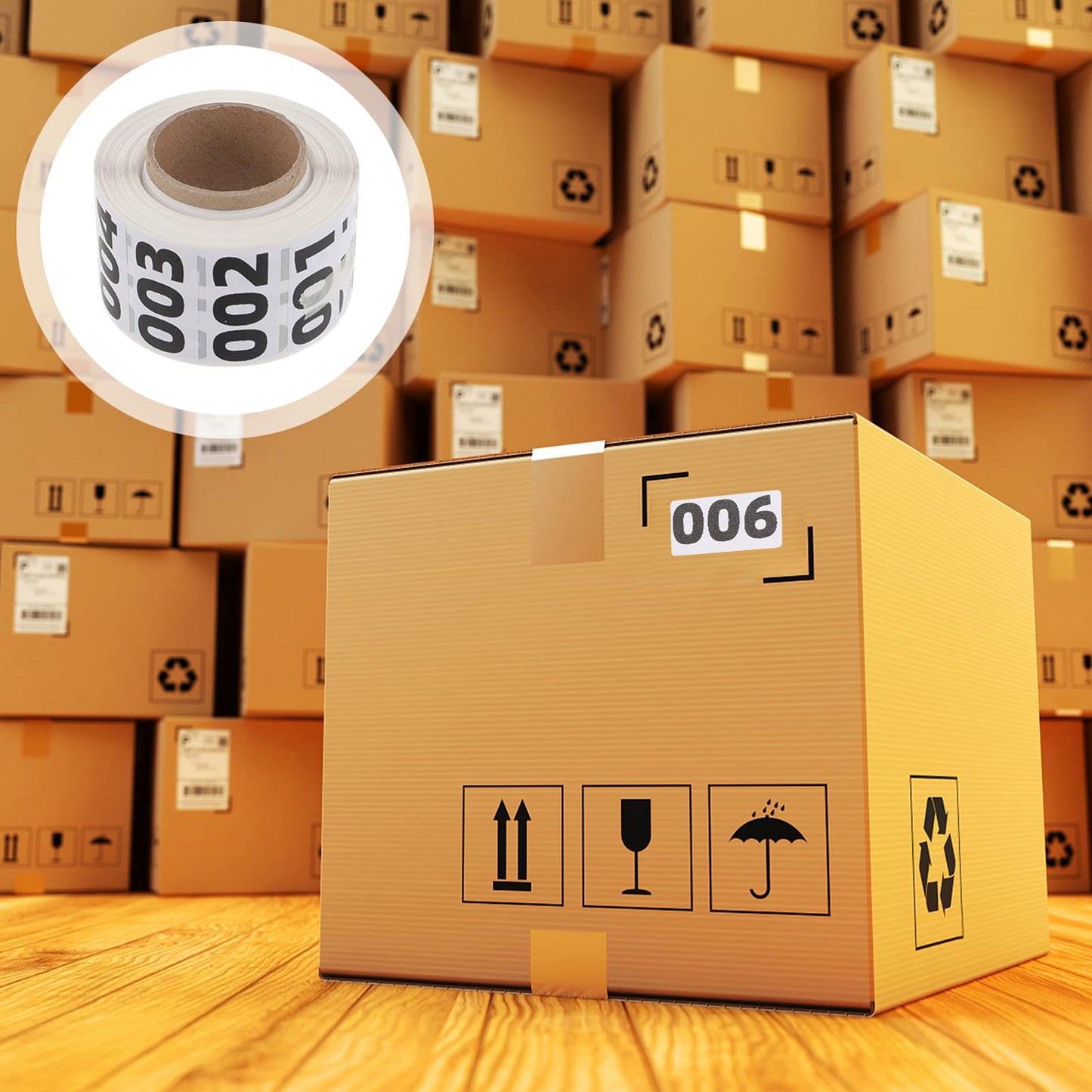 Number Stickers, Inventory Labels, Self Adhesive Waterproof Labels Consecutive Number Inventory Number Labels for Moving Box Classification(1000pcs)