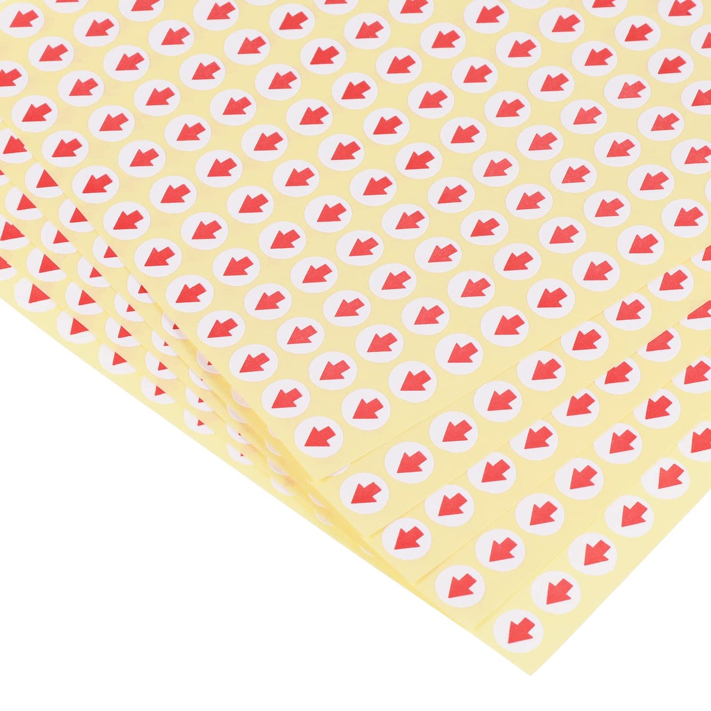 PATIKIL Small Arrow Stickers 0.3" Dia, Self Adhesive Round Product Inspection Defects Indicator Industrial Work, Red 1