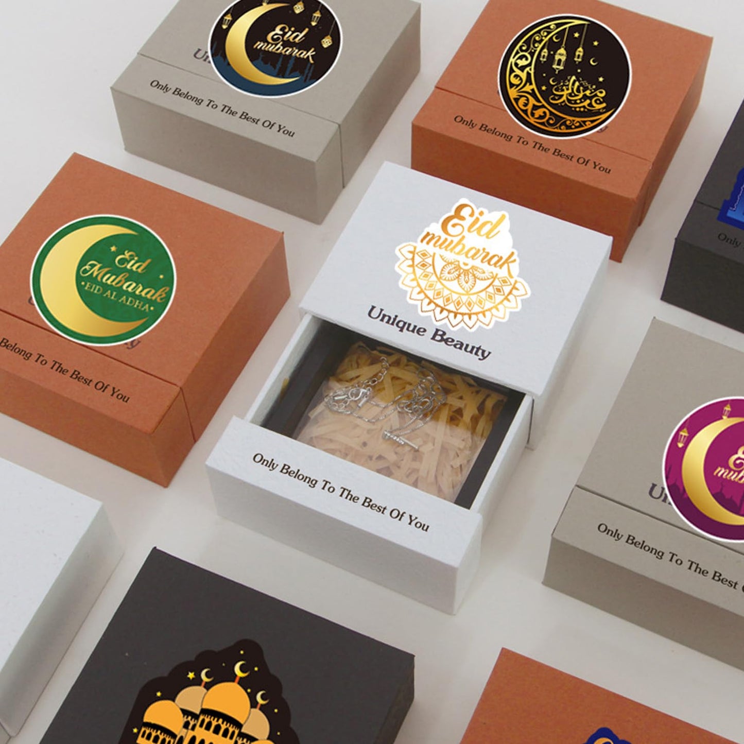 76 Pcs Ramadan Stickers - Happy Eid al-Fitr Stickers, Self-Adhesive & Waterproof Star Moon Labels for Greeting Cards, Laptops, Bottles, Eid Party Decoration - Festive Islamic Decor Supplies