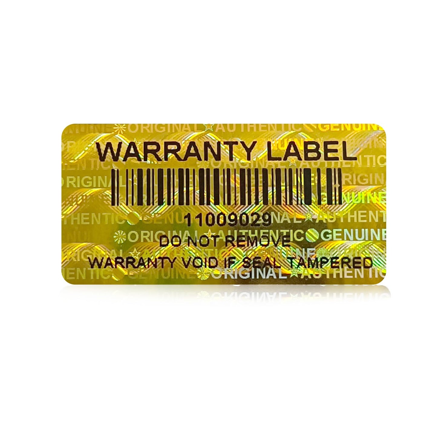 650pcs Hologram Tamper Evident Proof Stickers with Barcode,Security Labels Genuine Warranty Void Seal with Unique Serial Number(1.2 X 0.6 Inch Gold)