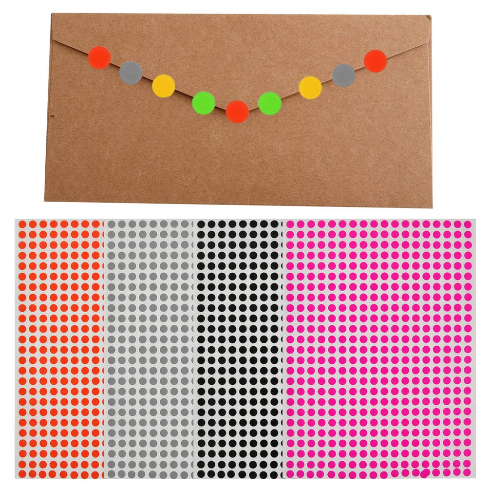 25 Colors 6mm Round Dot Stickers, Small Color Coding Circle Dot Stickers, Color-Coding Labels for Classroom, Office