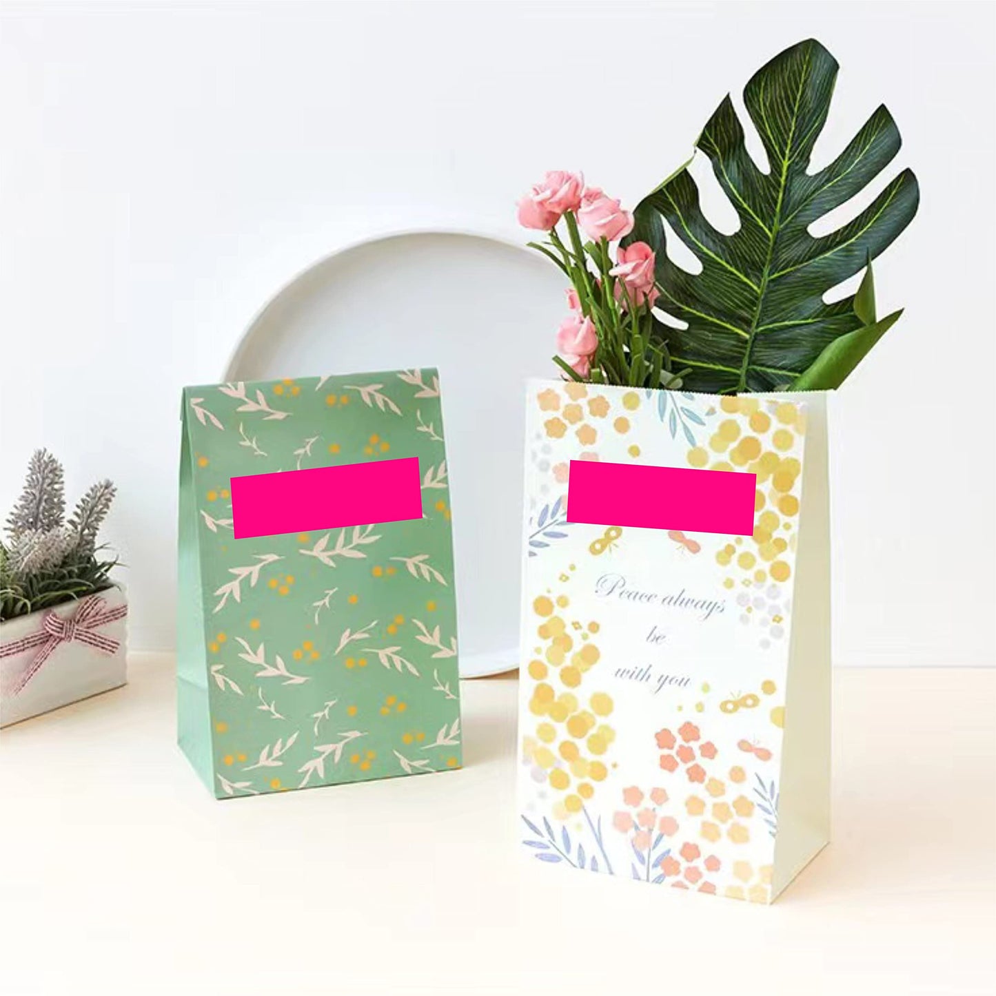 Square Color Coding Labels 3 x 1 inch - Rectangle Fluorescent Pink Color File Folder Stickers 250 Pack Per Roll in Dispenser Box