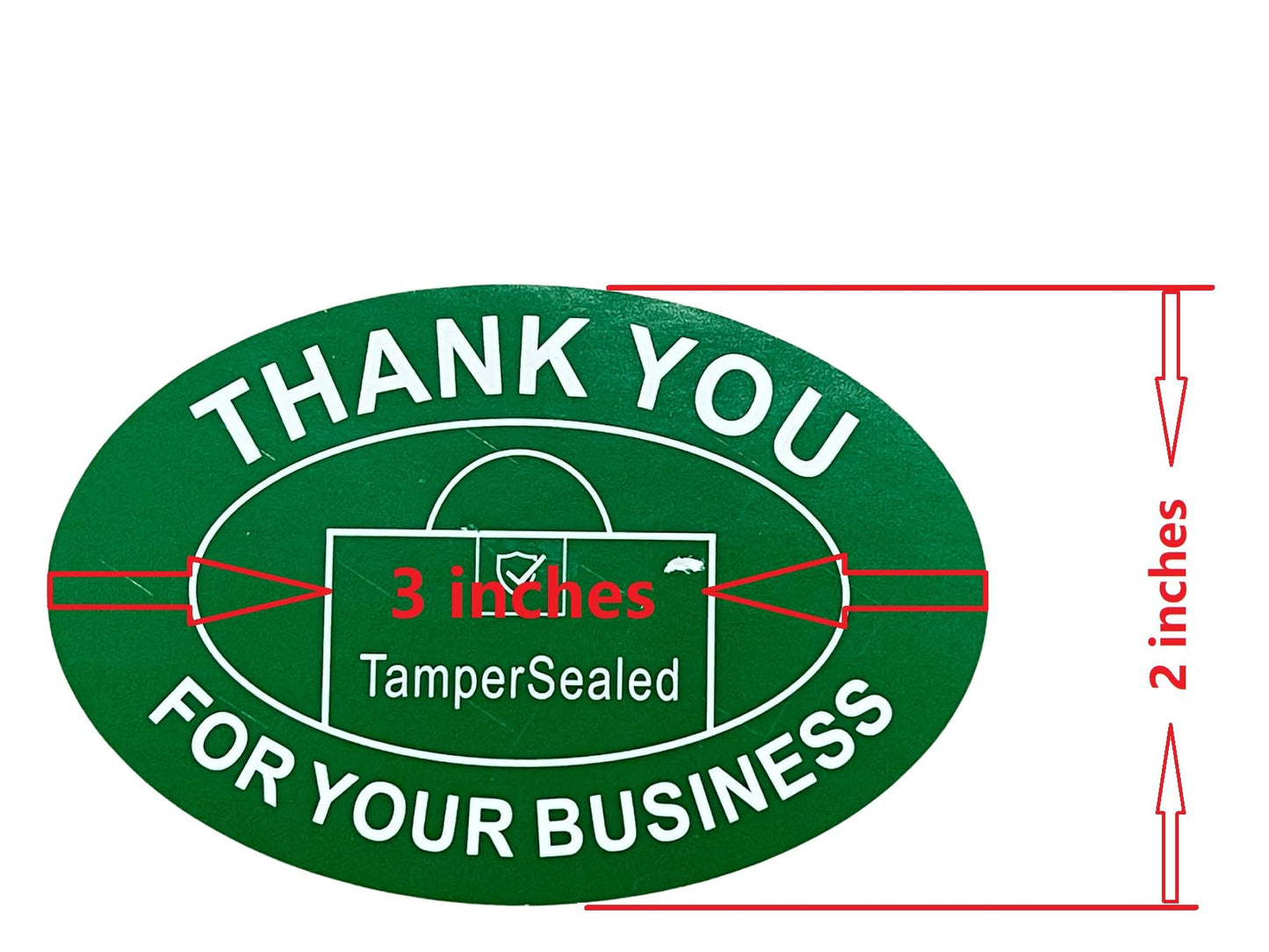 Tamper Sealed - Thank You for Your Business Round Paper Stickers(2"x 3" inch, 500PCS) for Food Containers (Black Roll) Black Roll
