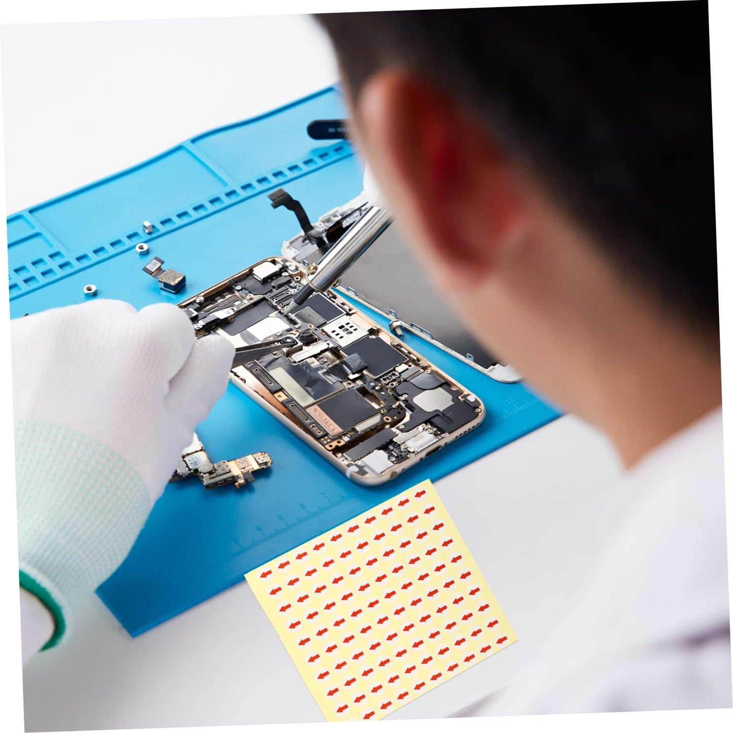 STOBOK 6400pcs Red Arrow Labels Self-Adhesive Circle Dot Stickers for Defect Indication Removable for Product Inspection Repair Shops Picture 1 1*1 cm