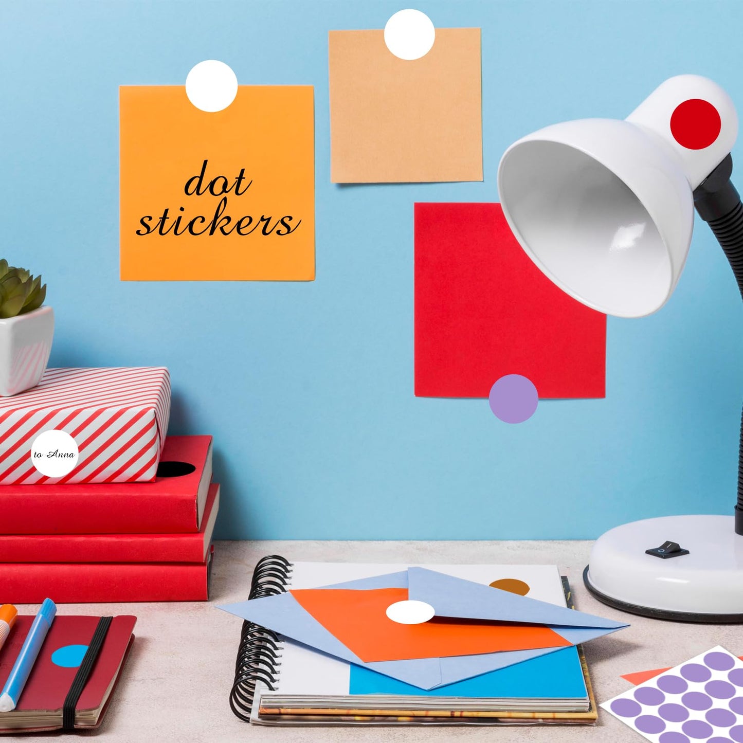 1" Round Colored Dot Stickers Labels,660 Pack,White White 1 in-660 pack