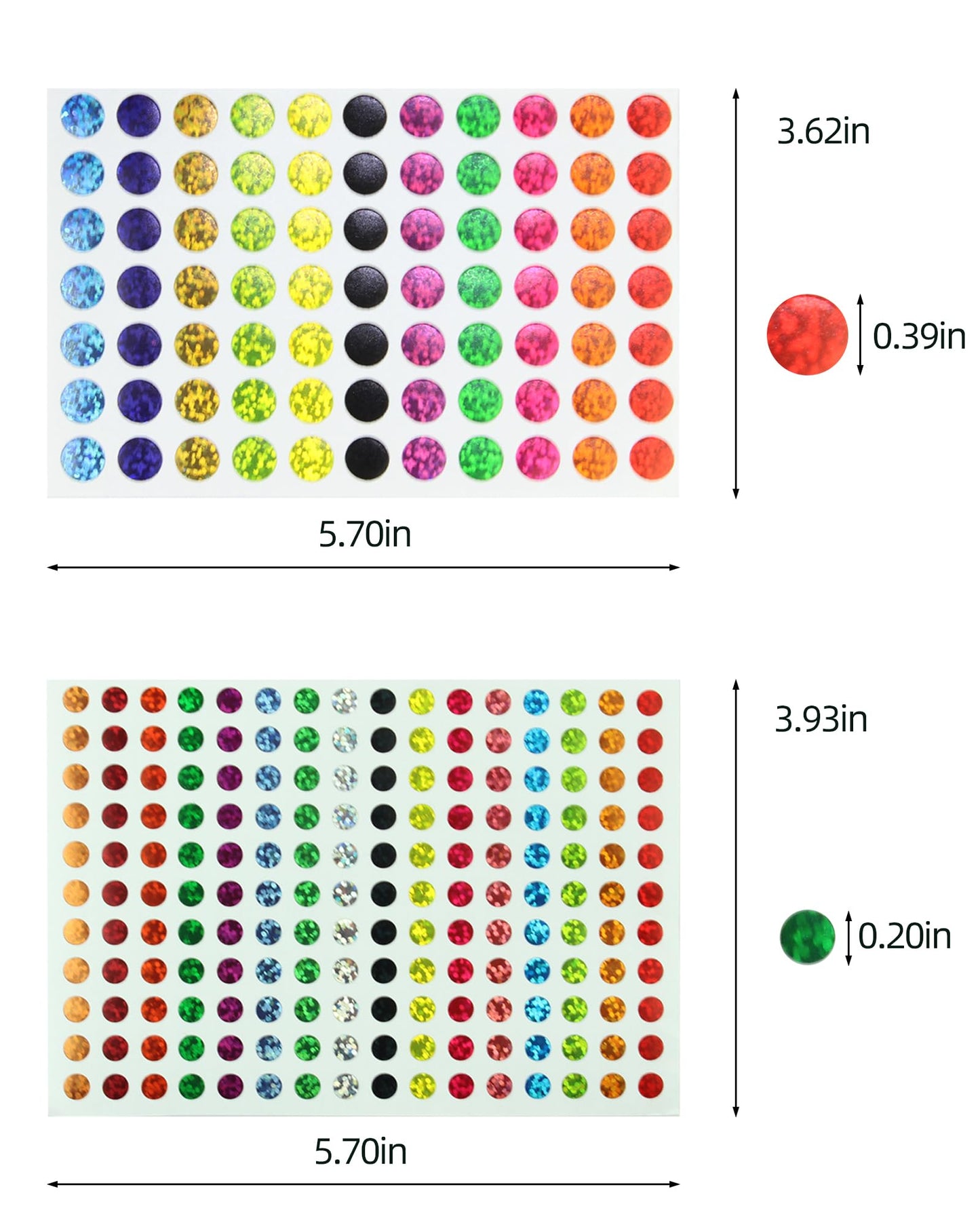 4290 Pieces Dot Stickers,Self-Adhesive Laser Small Dot Stickers Colored Dot Stickers,11 Color Style Circle Sticker Labels for Crafts, Planner, Calendar, Scrapbooking, Student Classroom