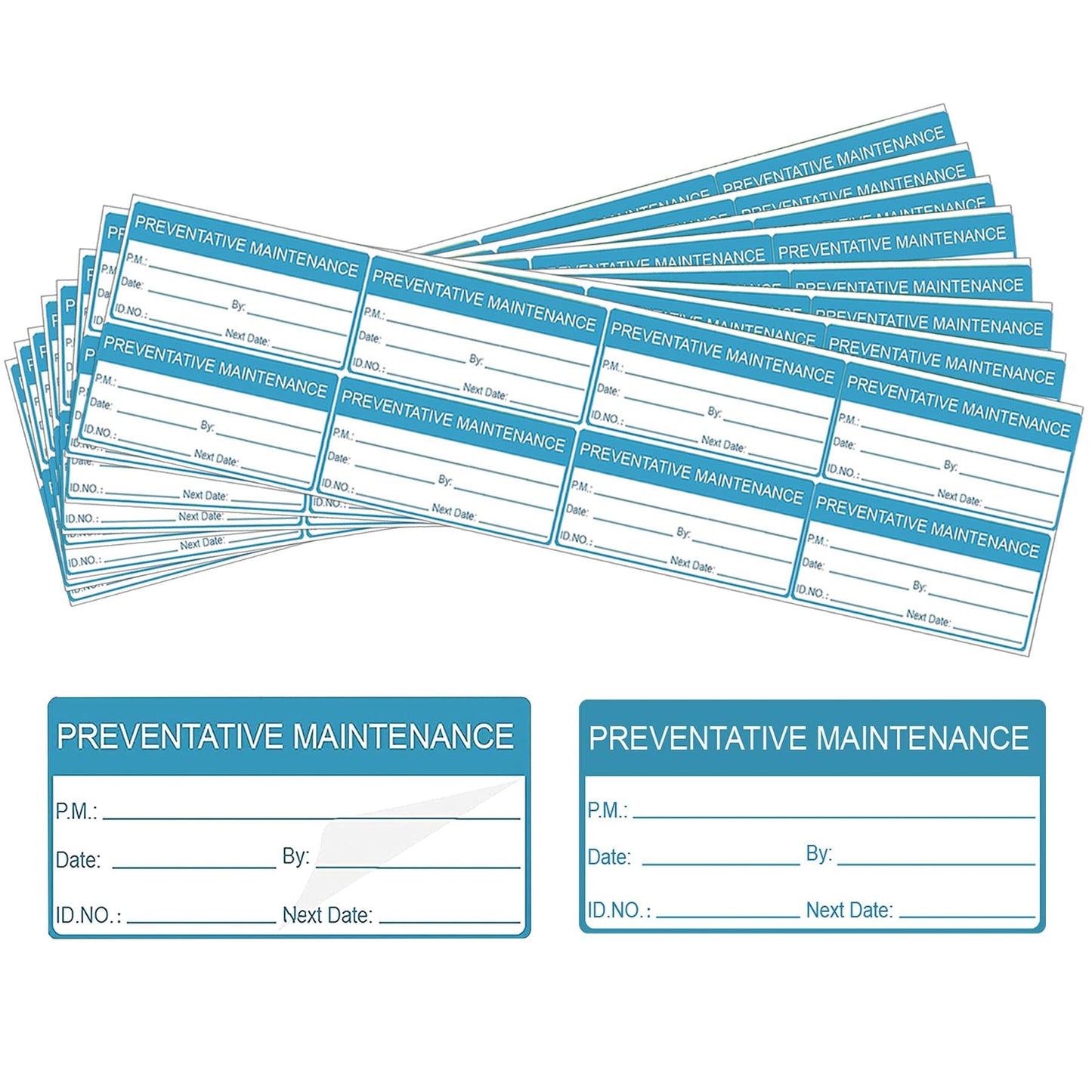 Self Laminating Preventative Maintenance Labels 1 x 2 Inch Inspection Safety Label by Date Next Stickers 180 Pcs Write On Calibration Stickers with Clear Flap Stickers Industrial Adhesive Vinyl Labels Blue