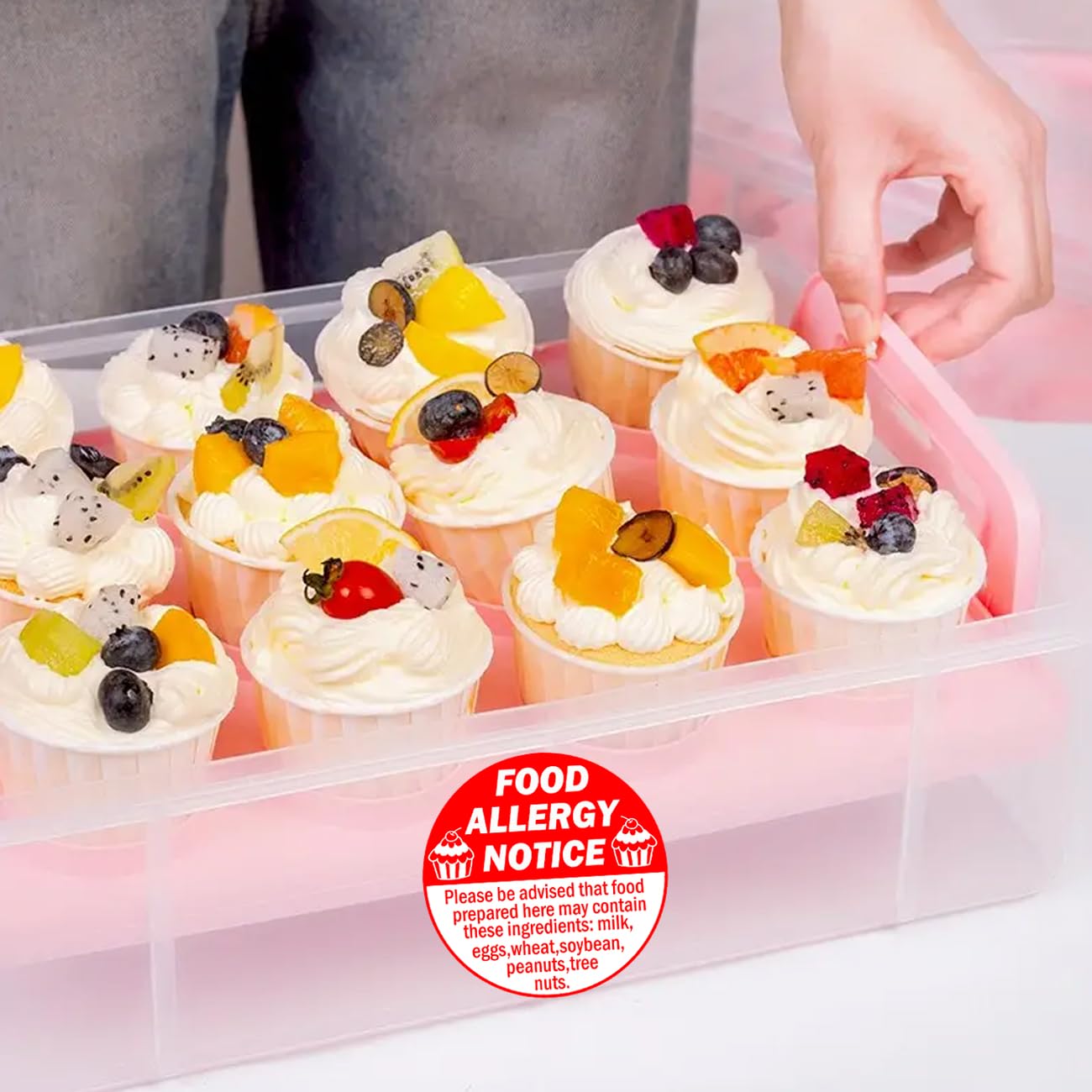 Allergy Sticker for Cake Food Allergy Stickers 2 Inch Allergen Warning Labels for Bakery, Party,Restaurants 500 pcs