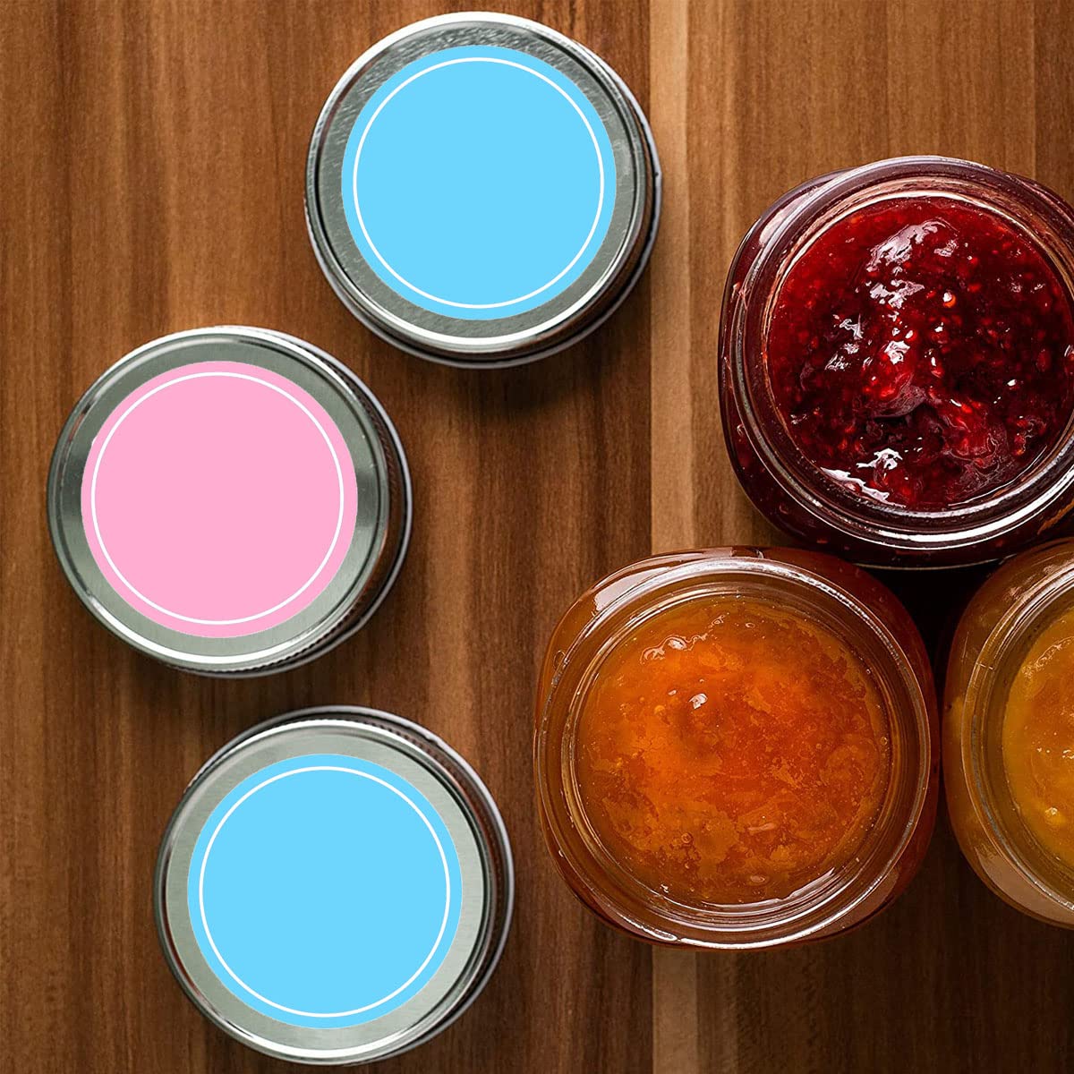 2" Round Label Color-Code Circle Dot Stickers,Homemade Canning Labels for Jars,Inventory Garage Sale Office School Labels 252 Pcs(Pink Blue)