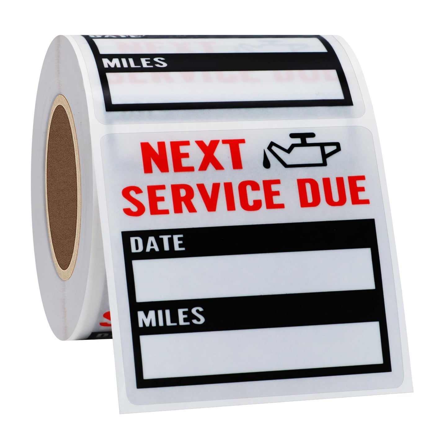Oil Change Stickers 2x2 inch 200 pcs Service Reminder Labels Window Stickers for Cars Transparent PET (Old Black) Old Black