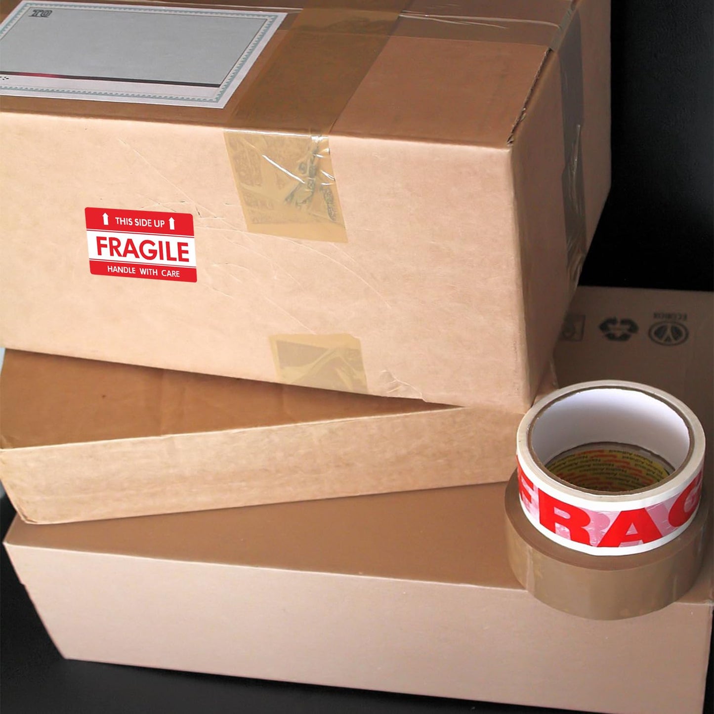 2x3 inch This Side Up Stickers for Shipping Moving Packing Business Glass Warning Fragile Handle with Care Labels 300pcs - Mysuevin