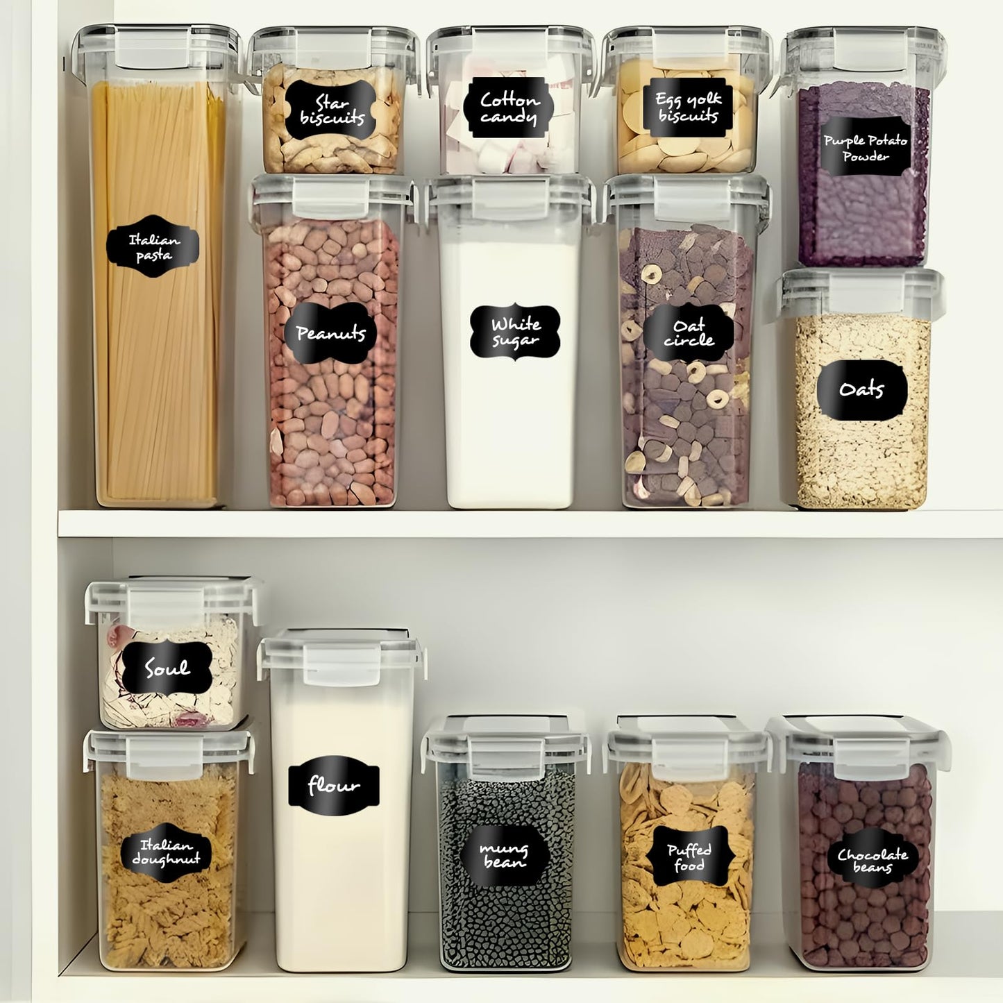 Spice Labels for Jars, Storage, Chalkboard Label Stickers, Removable and Reusable, Set of 30 Mixed Sizes (2.3 x 1.5 inches)