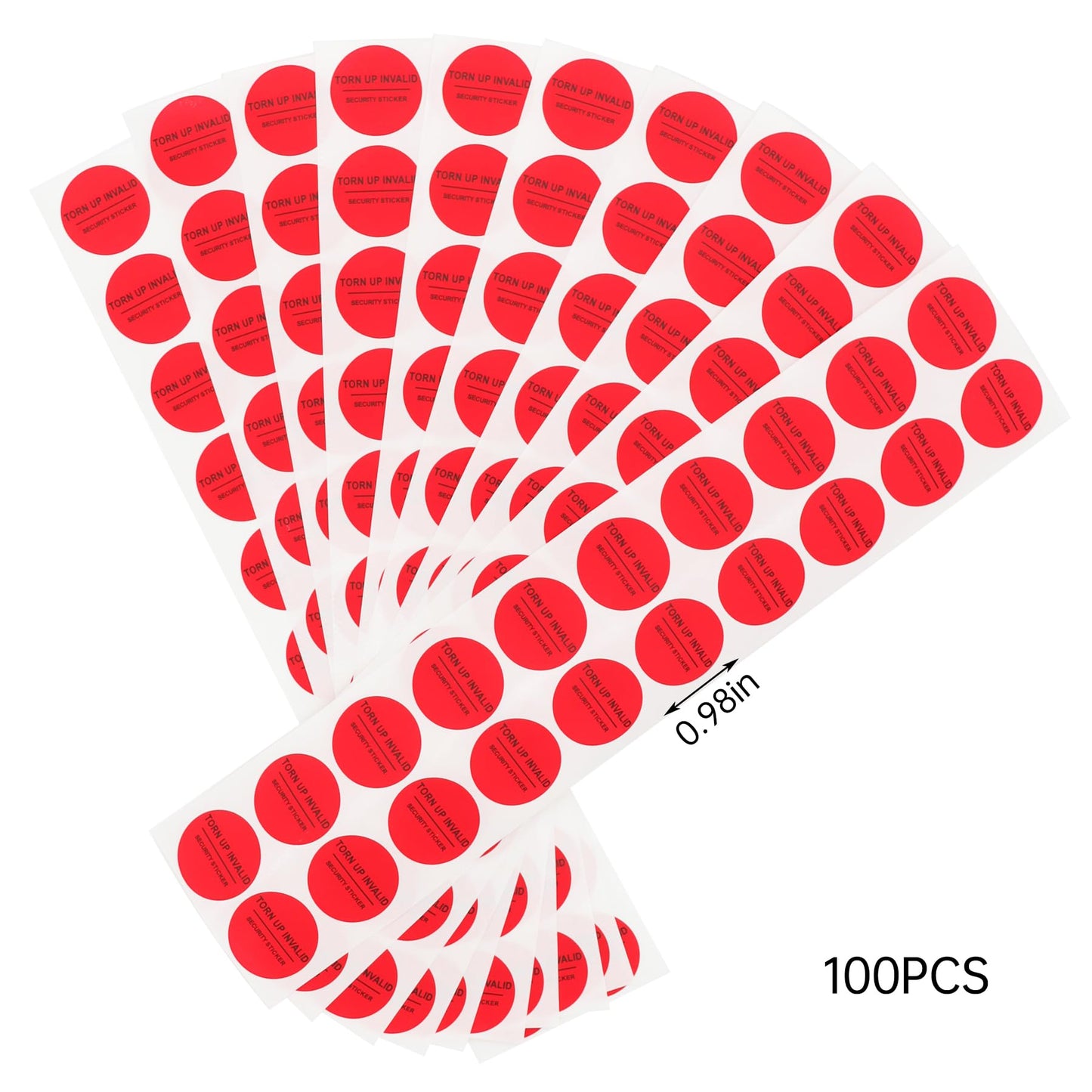 Tamper Evident Security Stickers Diameter 1 inch Round Red Complete Transfer Tamper Proof Labels Safety Torn up Invalid Seals Tape (Red 200pcs)