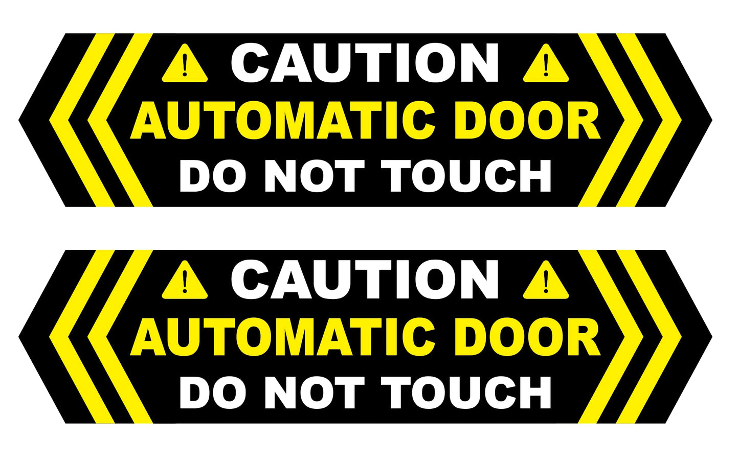 1.5x6 inch 4 PCS Caution Automatic Door Do Not Touch Stickers Waterproof Removable Stickers