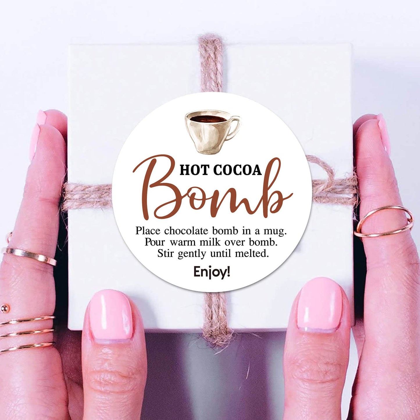 Hot Cocoa Bomb Stickers, 40-Pack 2inch All Occasion Hot Cocoa Bomb Sticker Labels